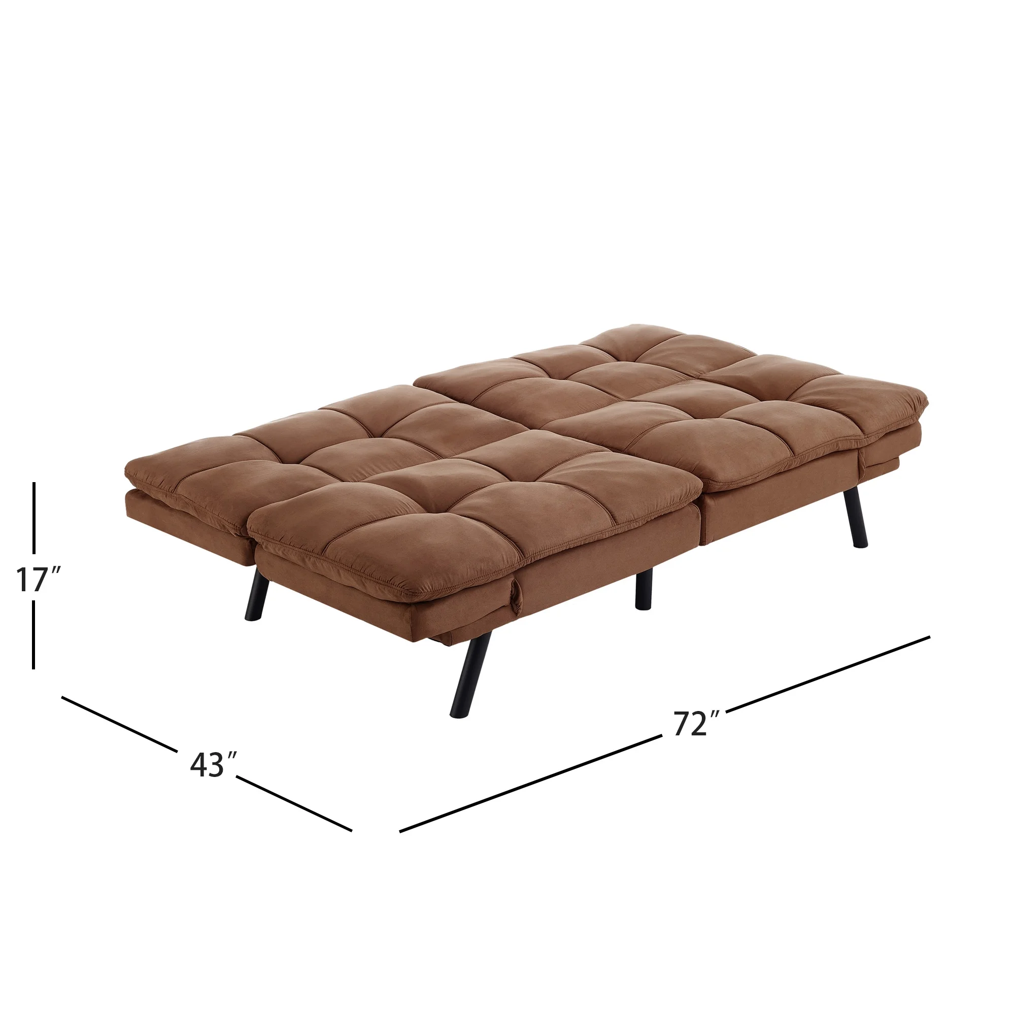 Mainstays Memory Foam Futon with 72",Black - Image 42