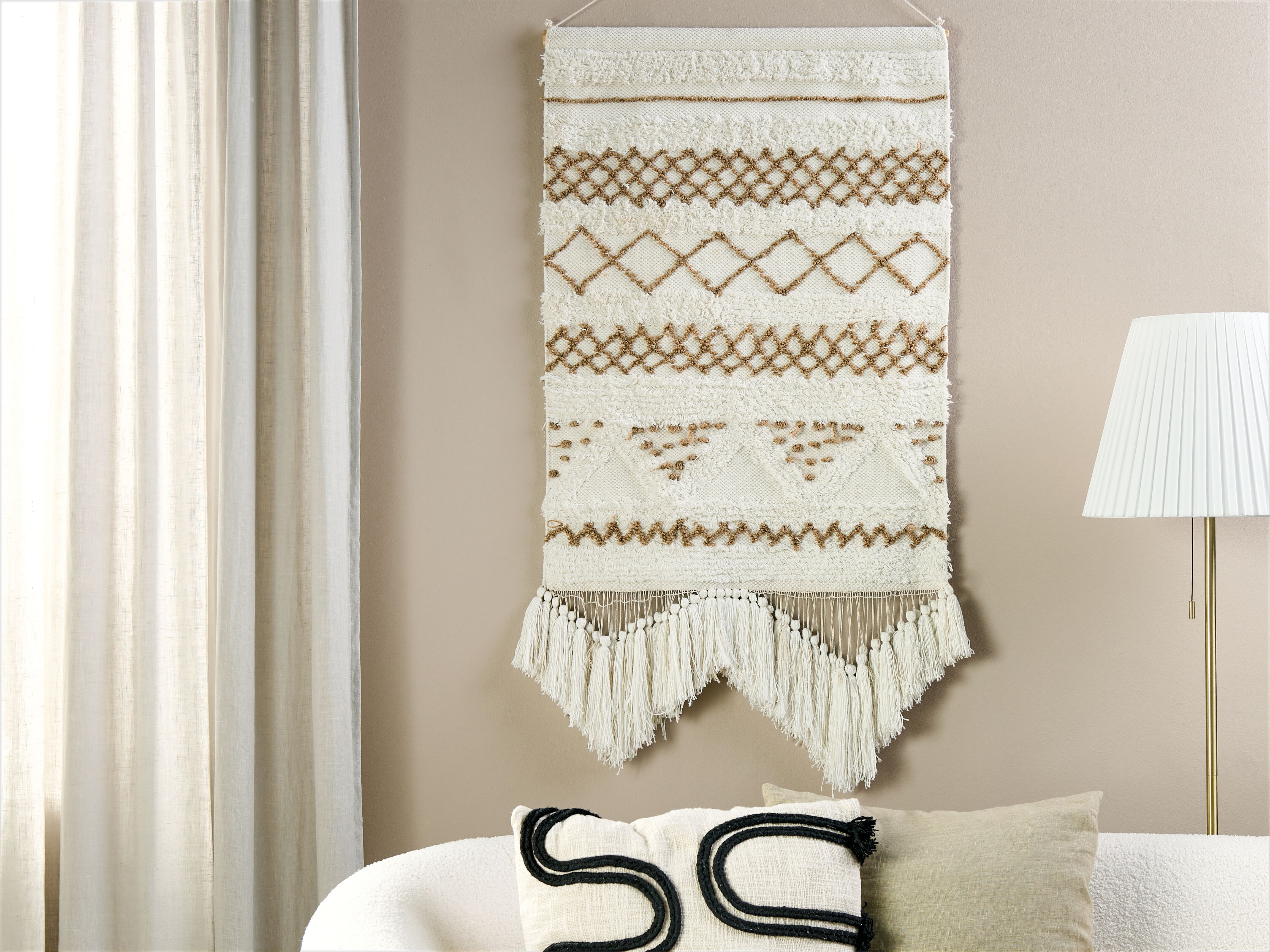 Fabric Wall Hanging BAZDAN Cotton 107 cm Beige