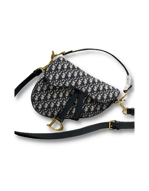 Saddle Bag With Strap Blue Oblique Jacquard For Women 10in/25.5cm M0455CTZQ_M9281:1High-quality replica