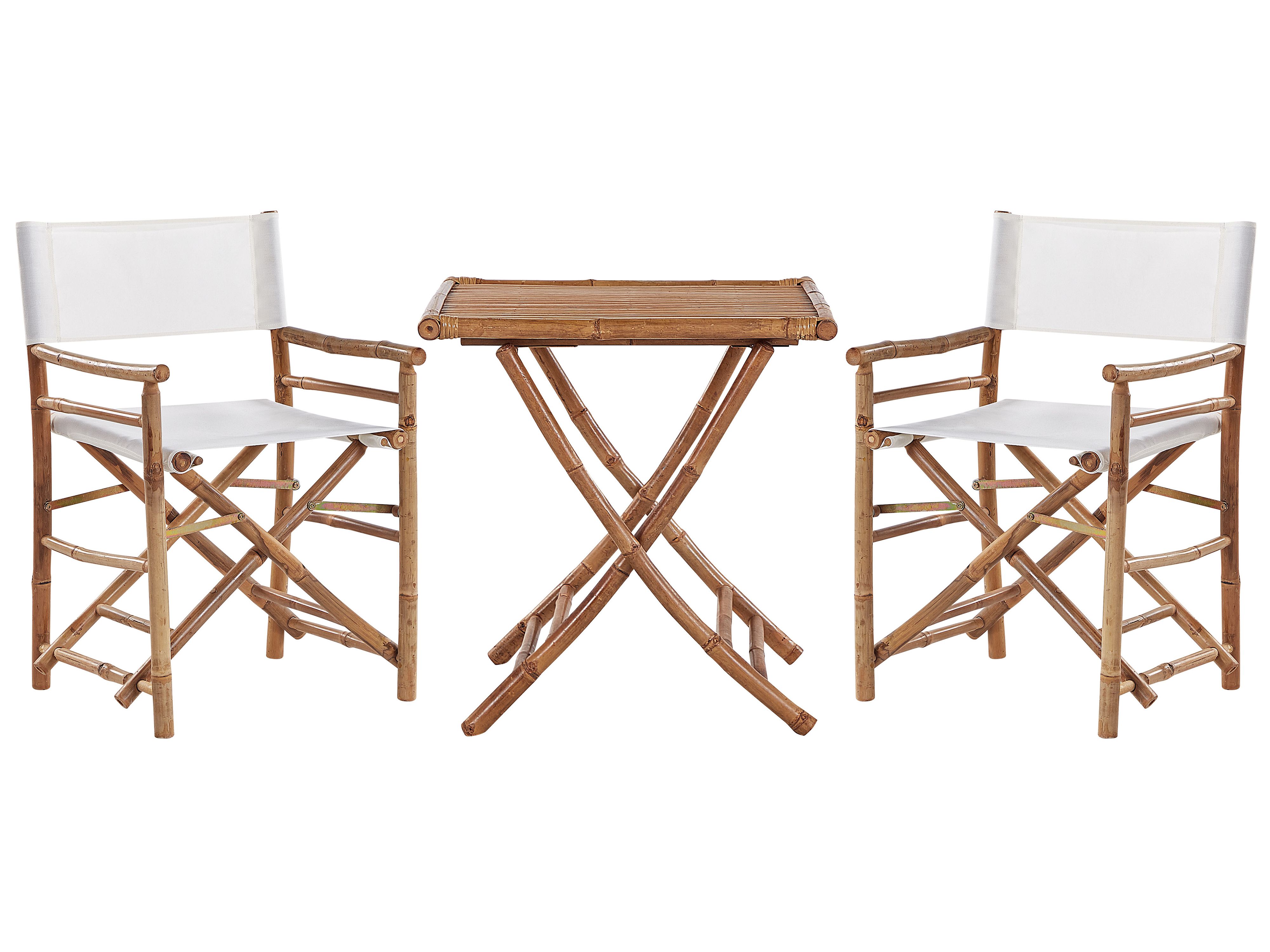 Bistro Set Folding MOLISE Bamboo Brown