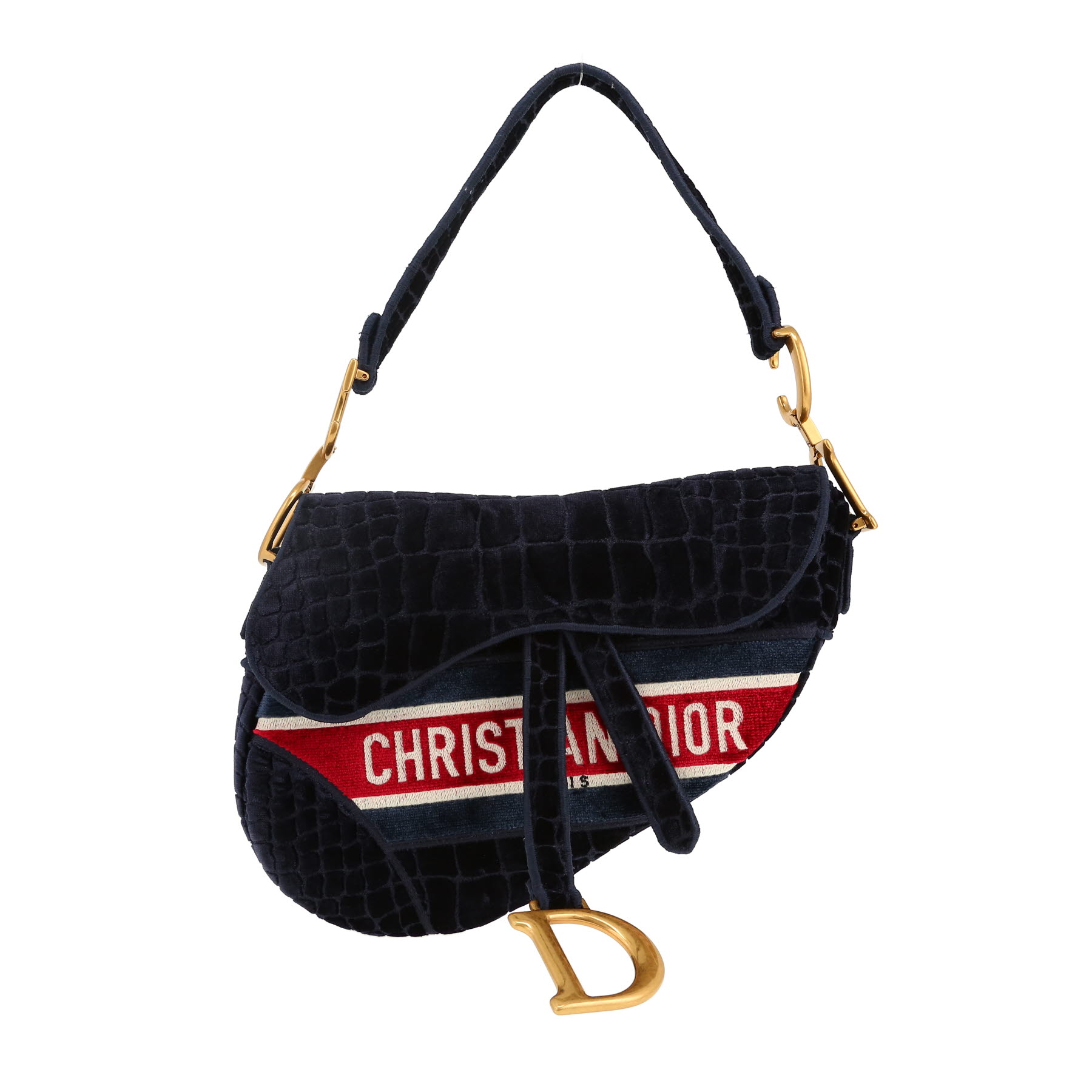 Dior Saddle handbag in navy blue velvet1:1High-quality replica