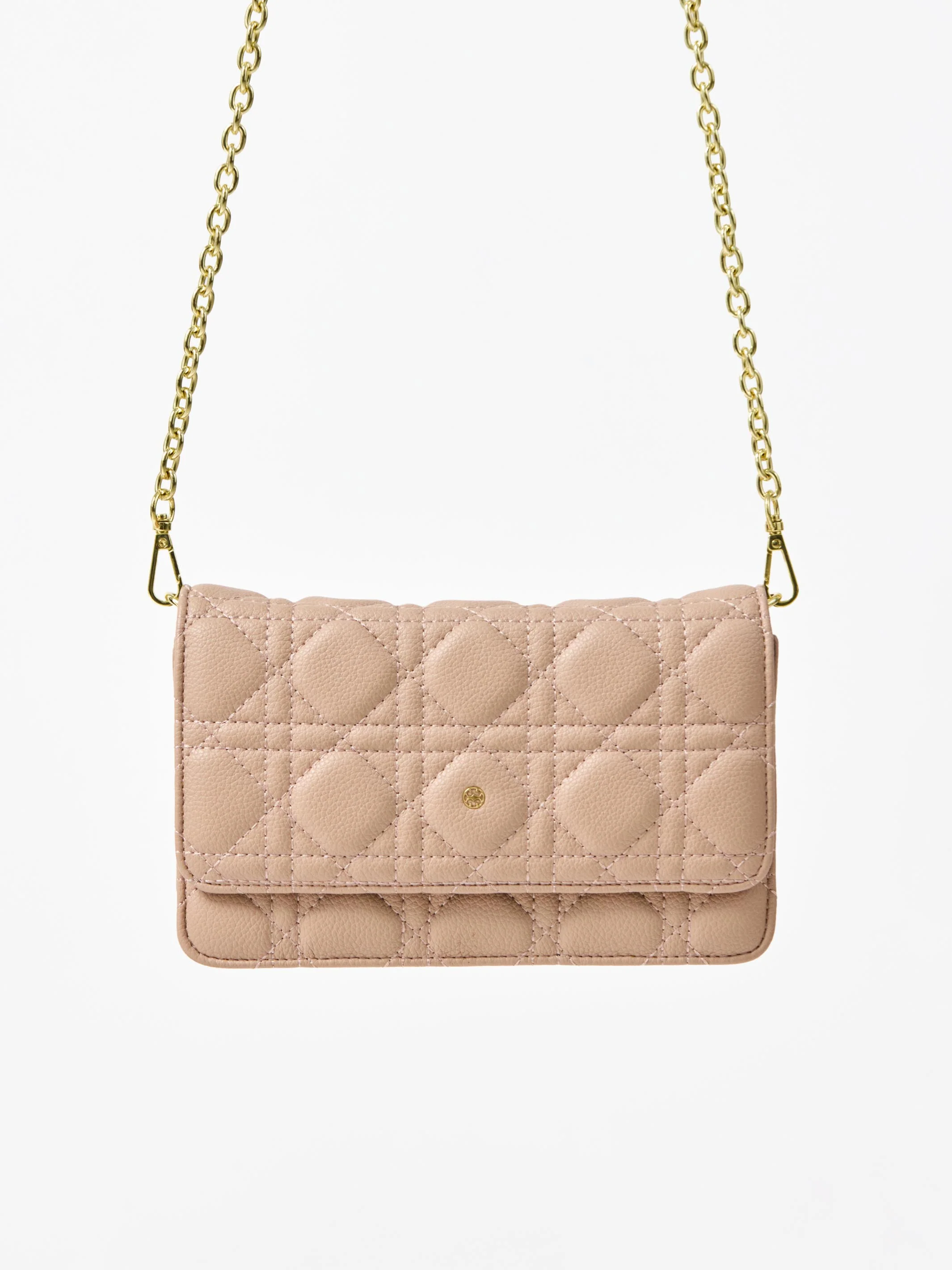 Night Out Quilted Crossbody Bag | Tan