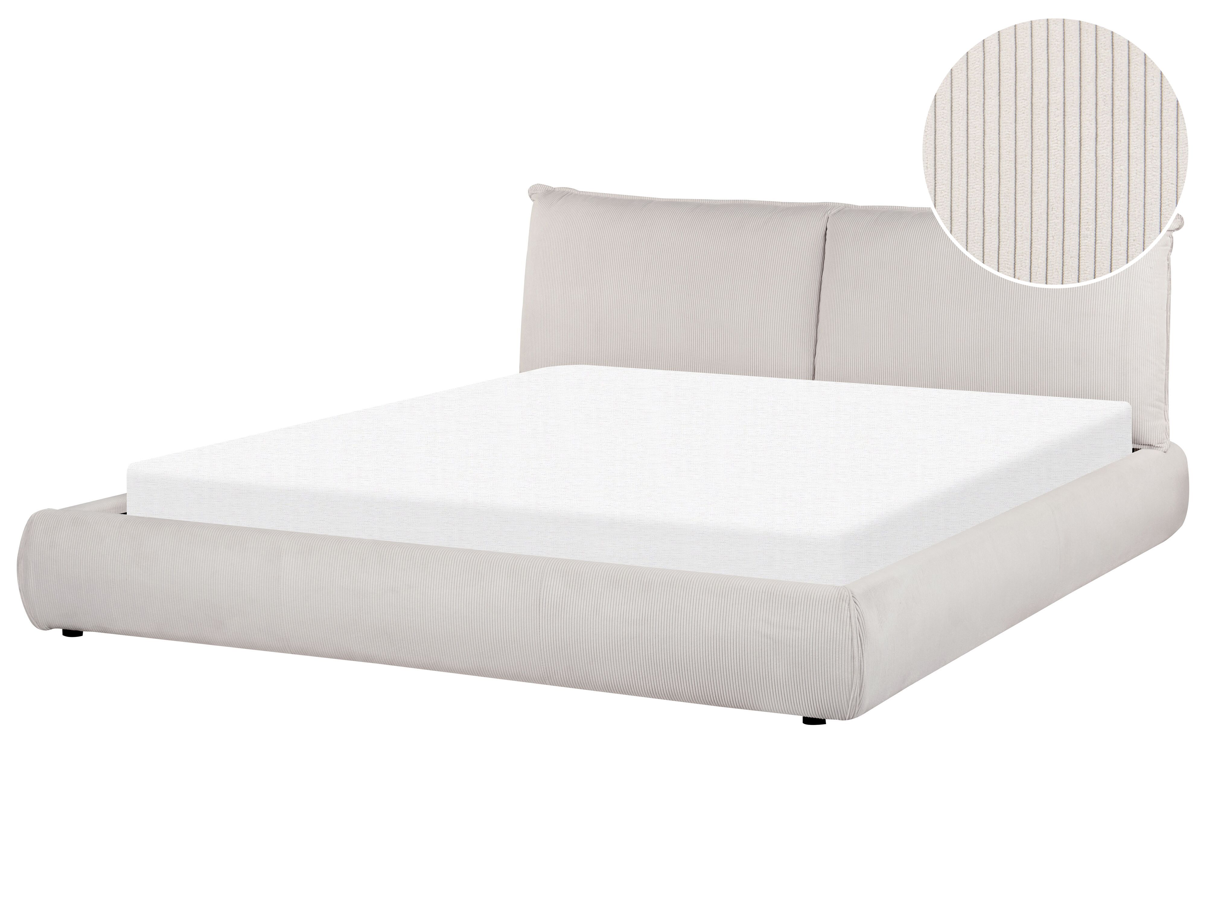 Waterbed Corduroy VINAY 180 x 200 cm (EU Super King) Light Beige