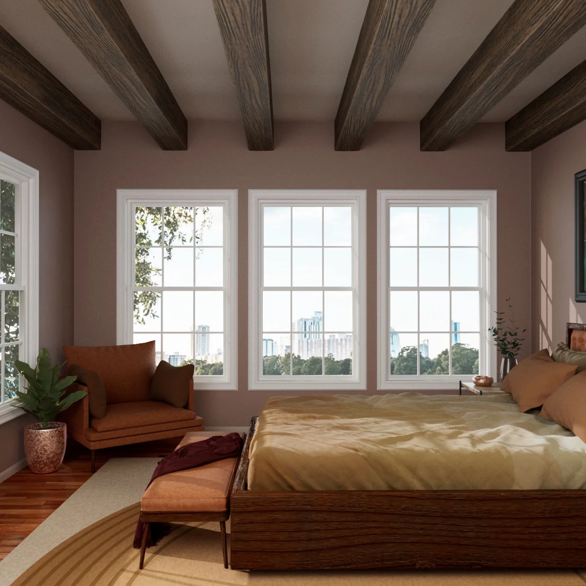 Ekena Millwork 3 1/2"W x 3 1/2"H x 120"L 3-Sided (U-Beam) Mena HeritageTimber Faux Wood Ceiling Beam, Kona Brown - Image 11