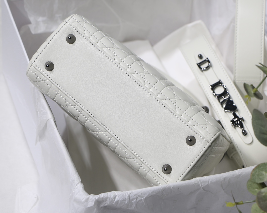 Small Lady Dior My Abcdior Bag Black/Grey/White For Women 8in/20cm1:1High-quality replica