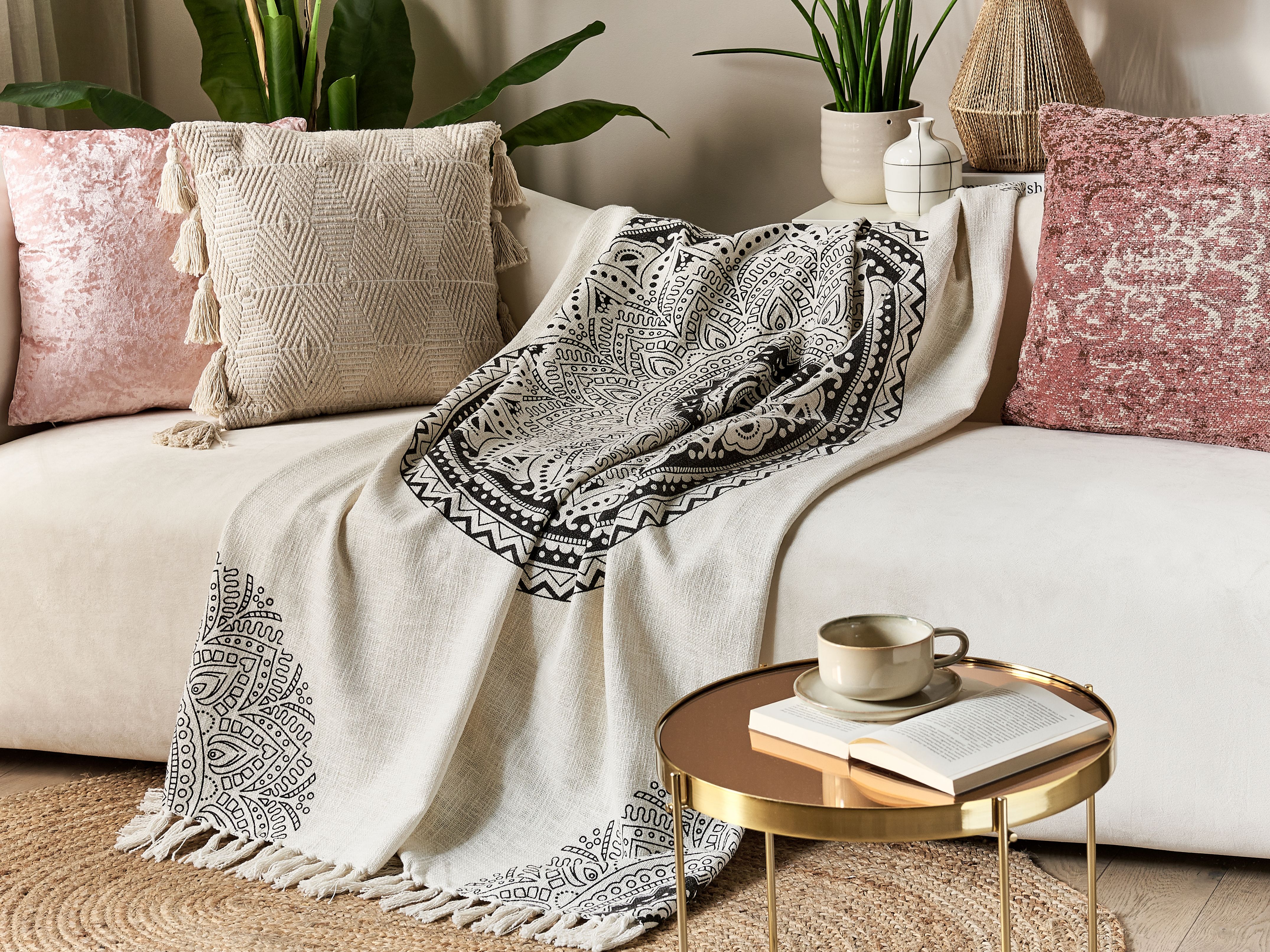 Blanket BERHAMPORE Cotton 130 x 180 cm Beige
