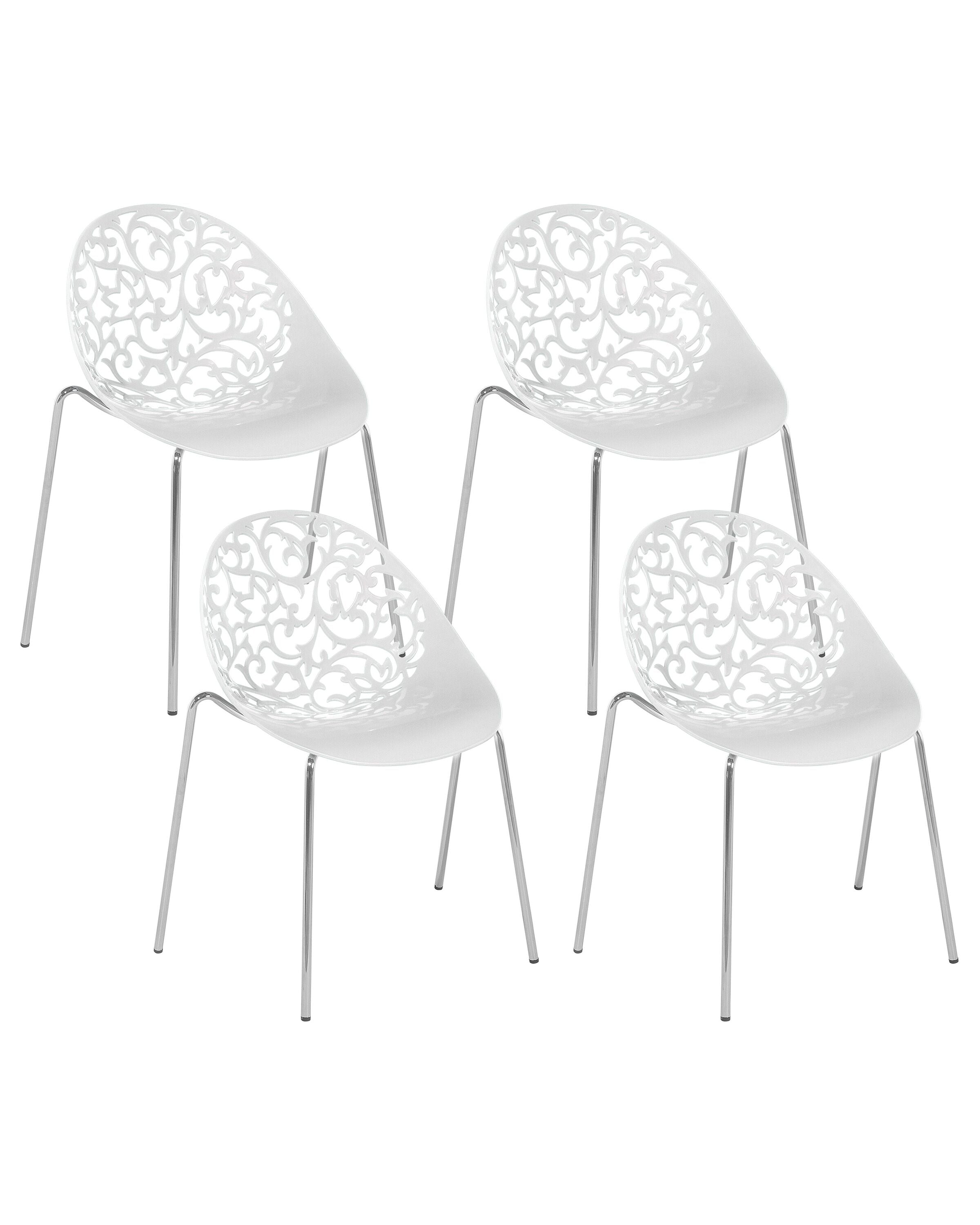 Set of 4 Dining Chairs MUMFORD White