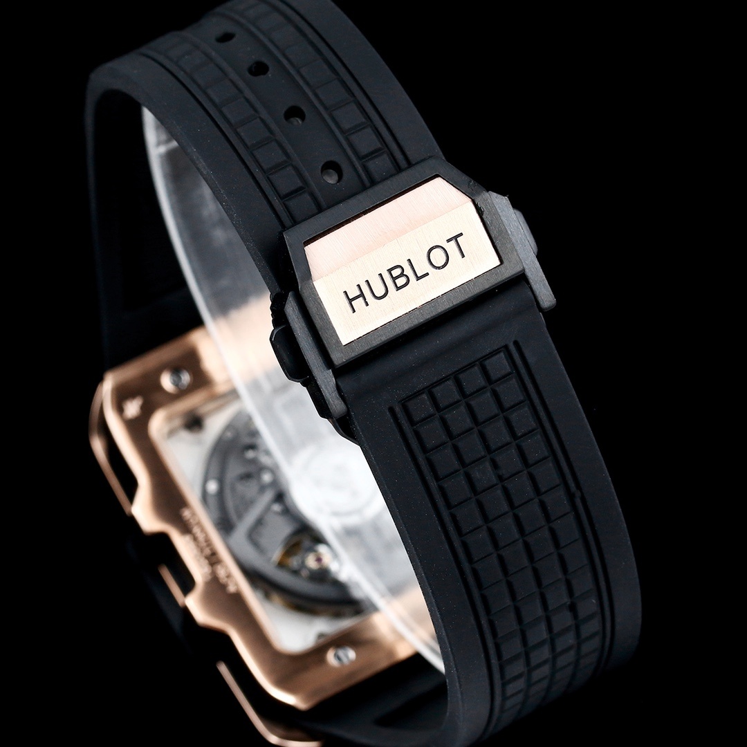 Hublot Big Bang, Square Bang Unico 42mm Textured Rubber Strap(1:1 replica) - Top club
