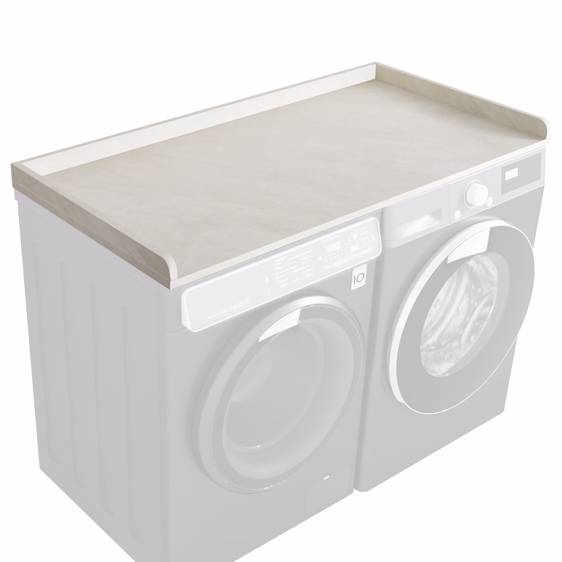 Kaboon Washer Dryer Countertop with Edge Rails, 27.5" x 54", Light Walnut - Image 16