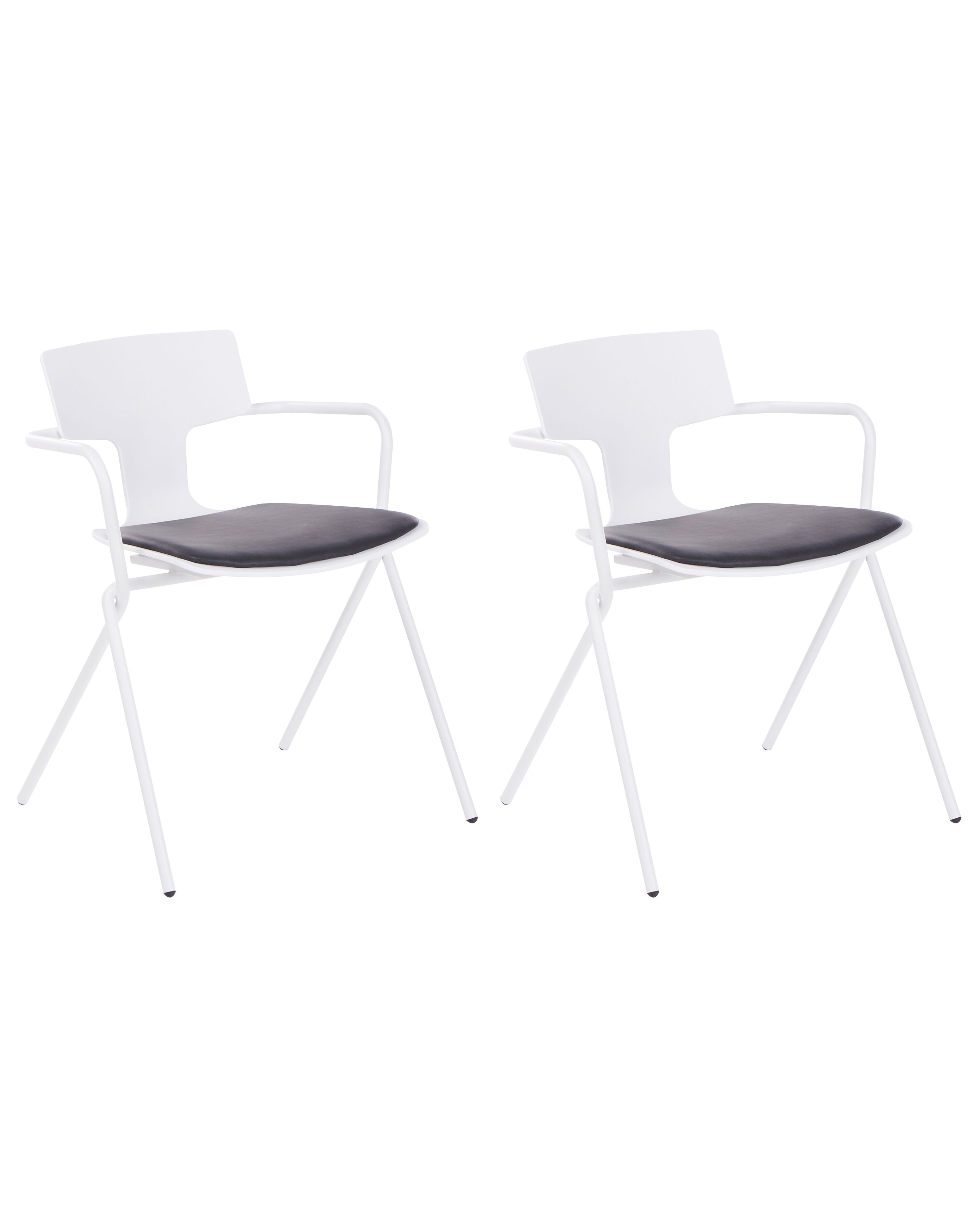 Set of 2 Dining Chairs MANSON Black/ White