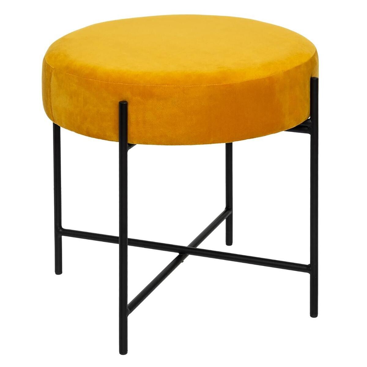 Stool "Arty" Velvet, Mustard Yellow