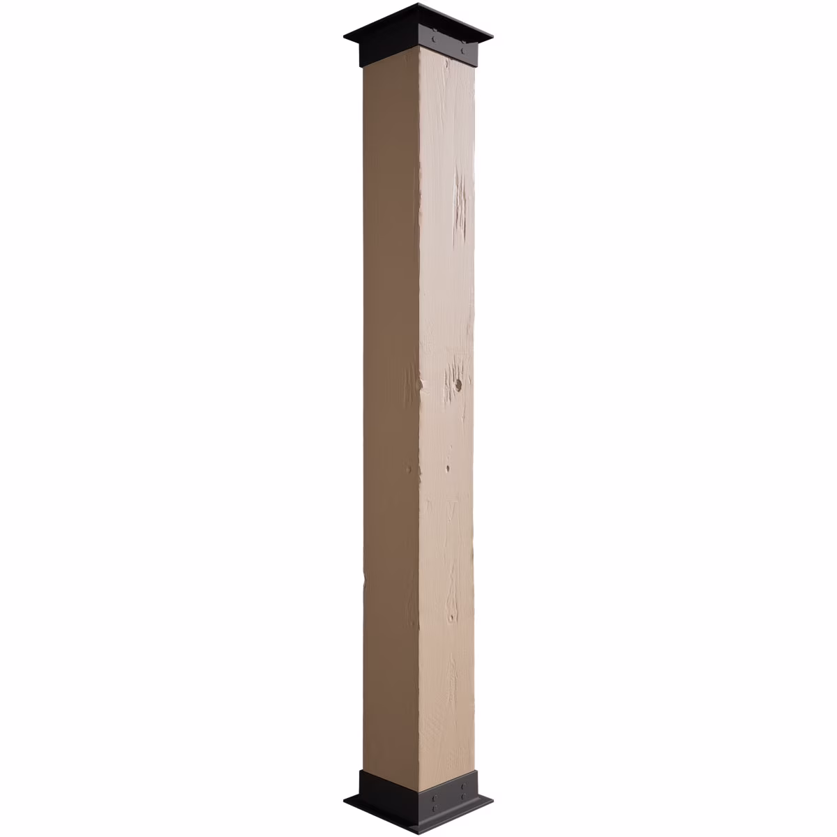 Ekena Millwork 6"W x 5'H Sand Blasted Endurathane Faux Wood Non-Tapered Square Column Wrap with Faux Iron Capital & Base - Image 20