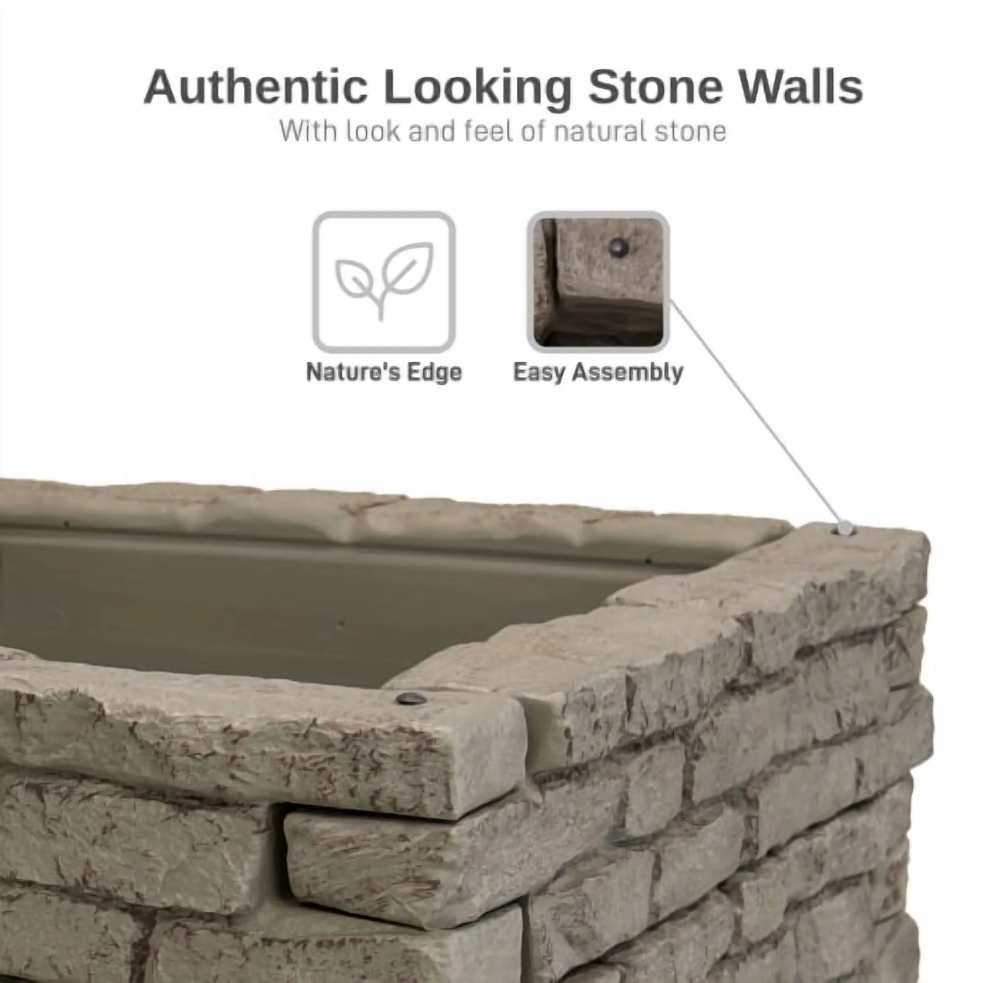 RTS Home Accents Rock Lock Raised Garden Bed Straight Rock (Pack of 2)