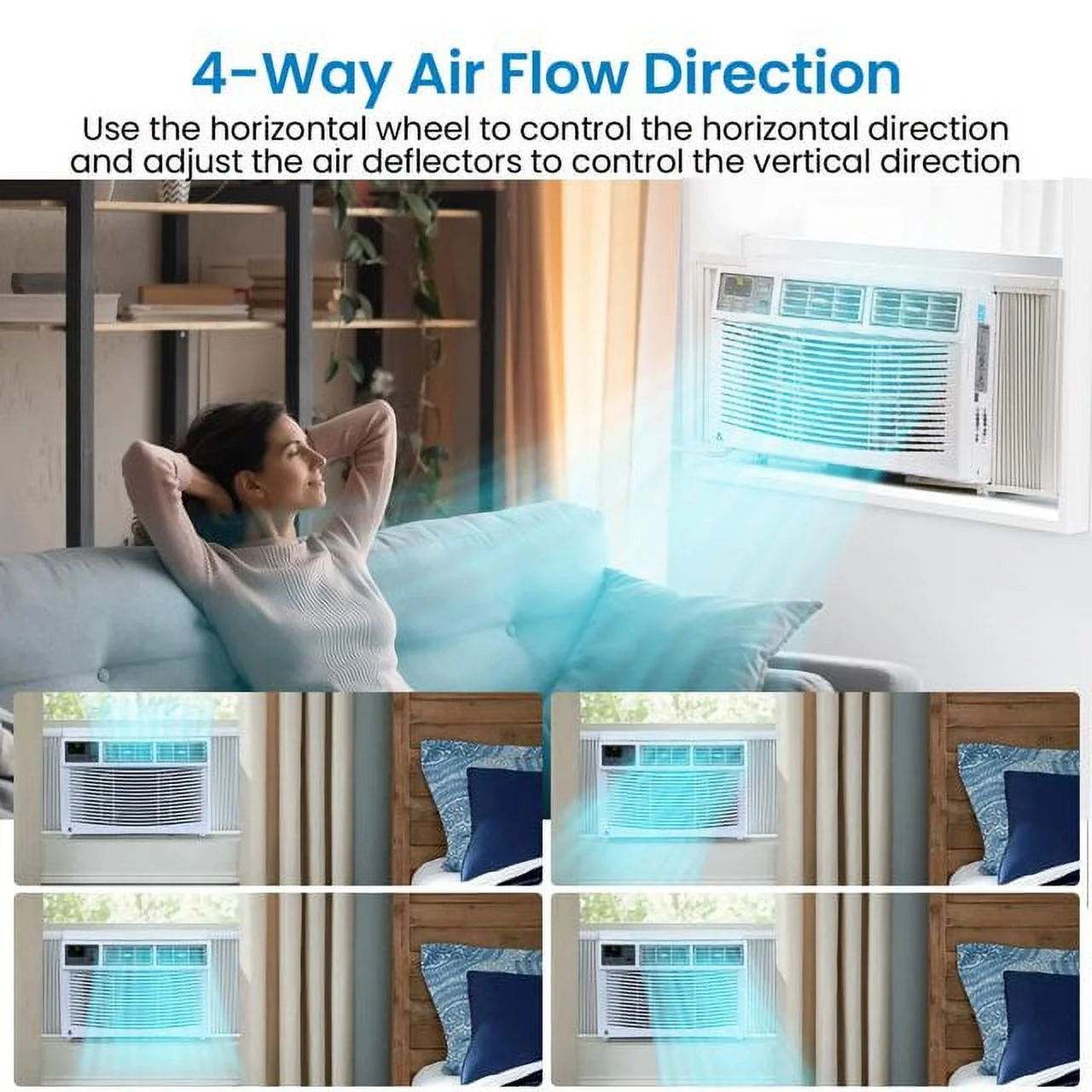 Air Conditioner, 8000 BTU Turbo Fast Cooling AC Unit Remote/App Control, Flexible Window Opening(T Design Install Kit), 24H Timer, Washable Filter,White - Image 17