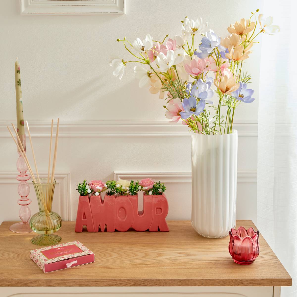 Floral arrangement "Fleur de rose" 25.9x14 cm