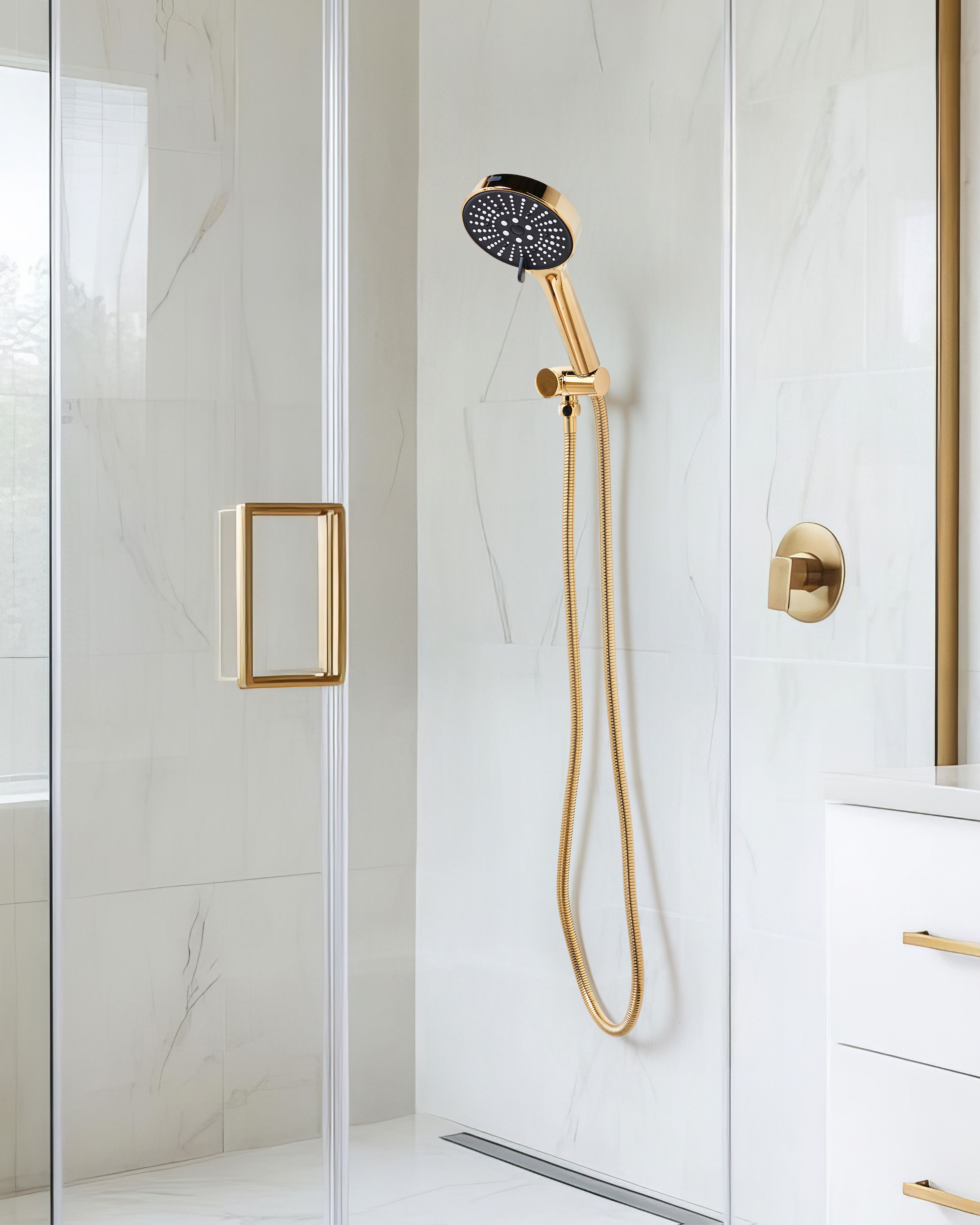 Shower Head and Hose Kit MAPIRI 6-function Gold
