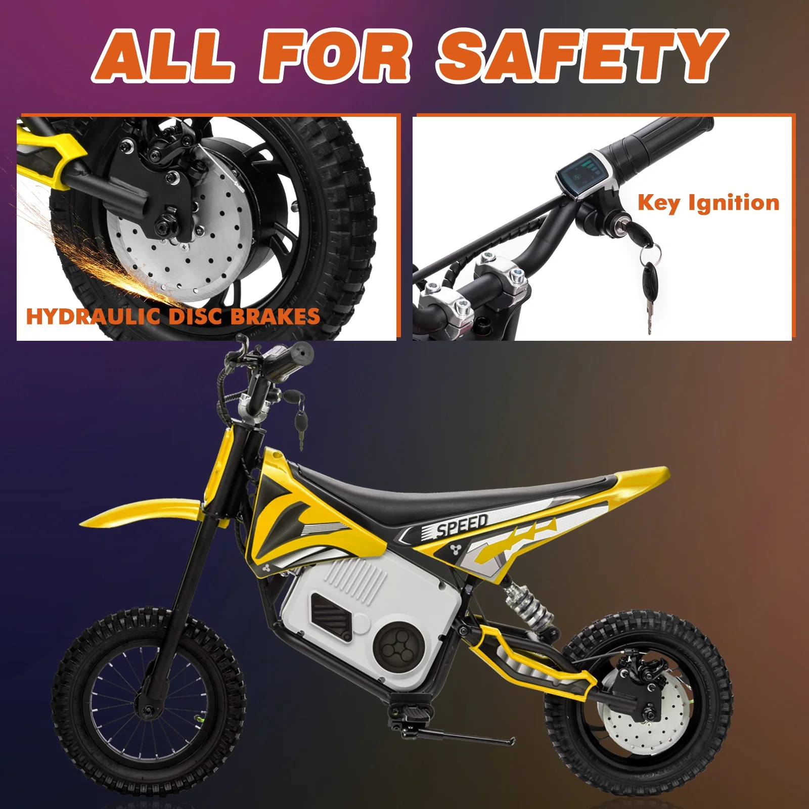 Kerry Yoo C11 36V Electric Dirt Bike for Kids 8-14, 350W Ride on Motorcycle, Electric Motorbike Teens,16 mph, High/Low Speeds-Red - Image 12