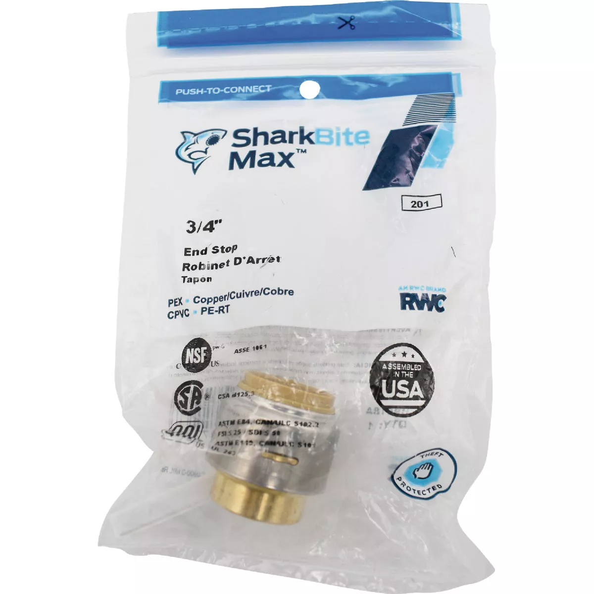 SharkBite 3/4 In. Push-to-Connect Brass End Push Cap