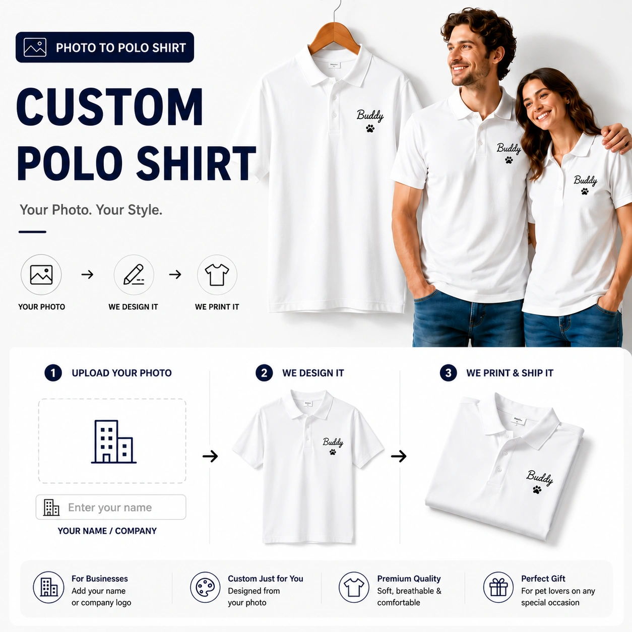 Custom Photo Polo Shirt