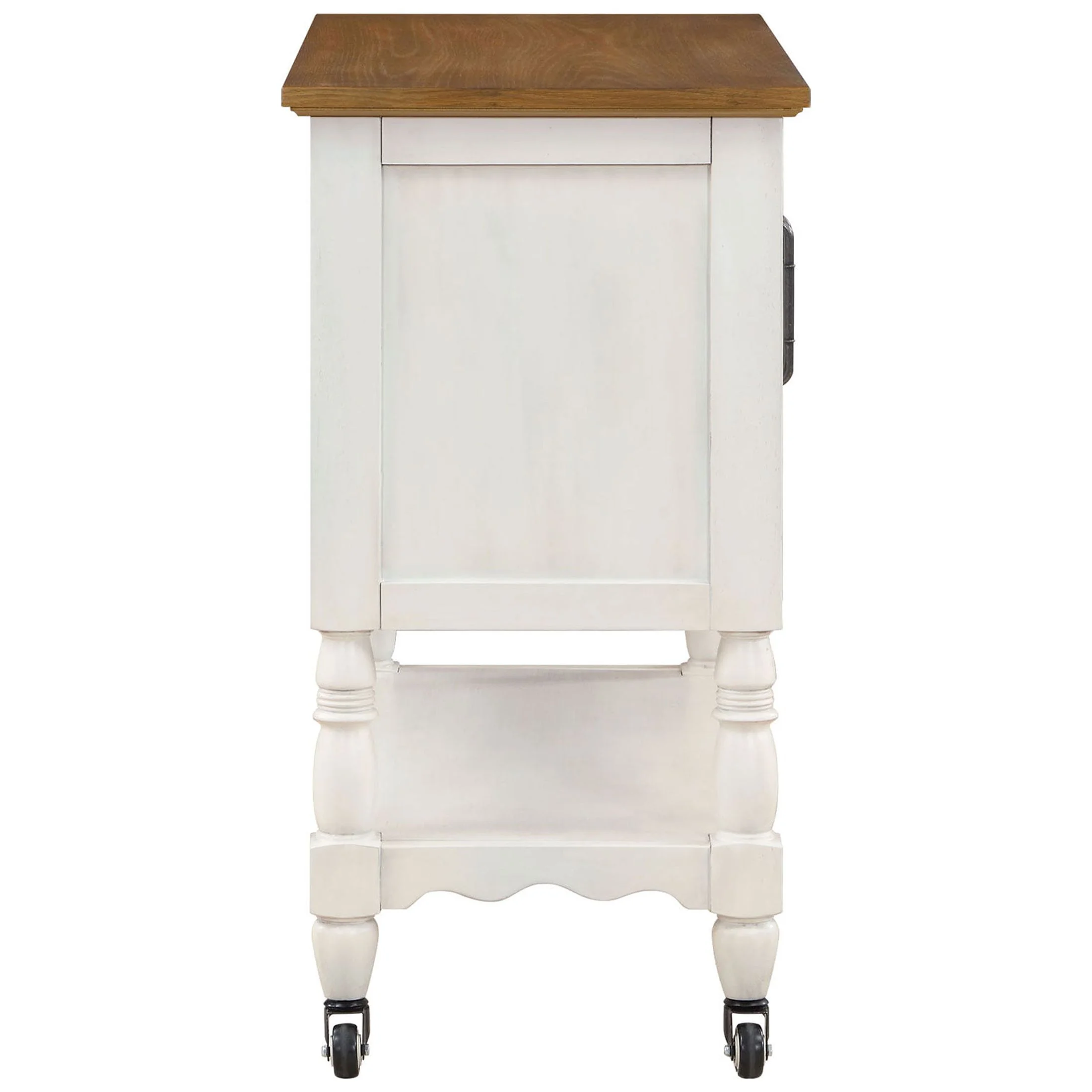 The Pioneer Woman Two-Tone Kitchen Cart Made With Solid Wood Frame, White - Image 11