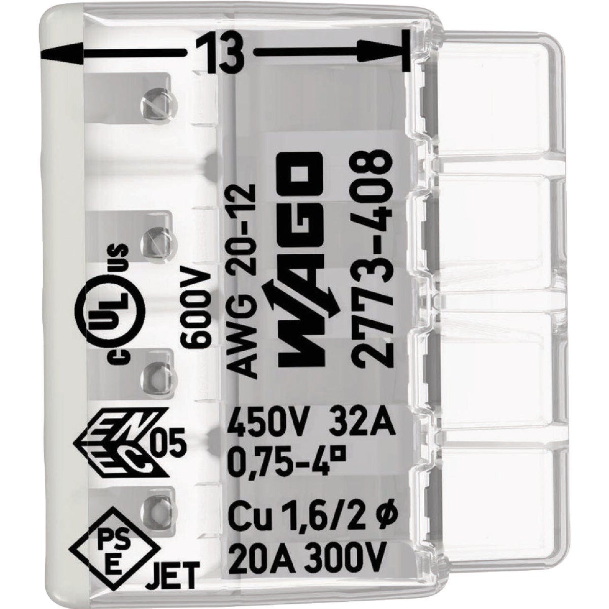 Wago 8-Wire Compact Push In Connector (5-Pack)
