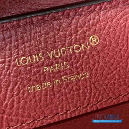 Burgundy Ostrich Leather Mini Handbag with Pearl Chain1:1High-quality replica