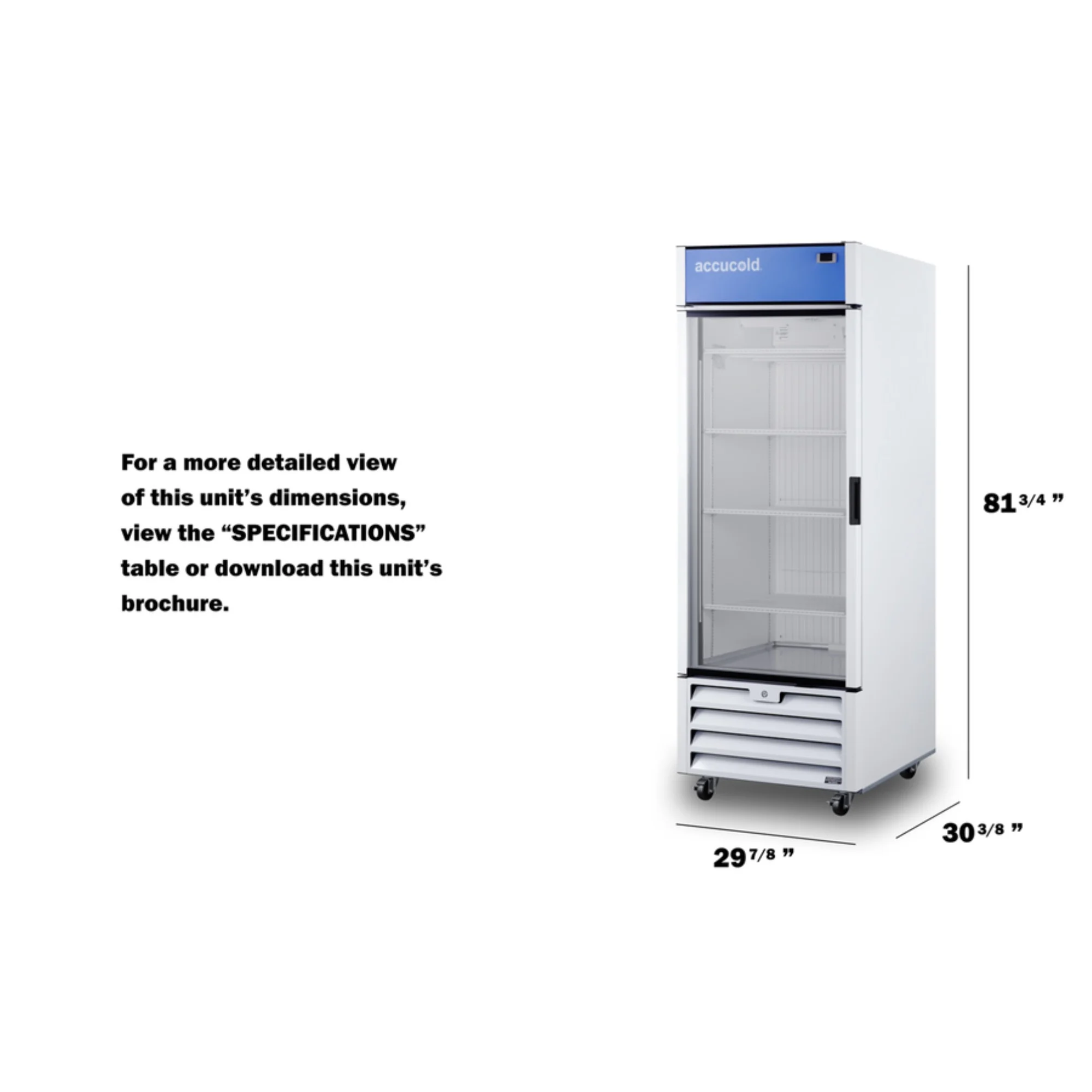 Full-sized glass door commercial display freezer
