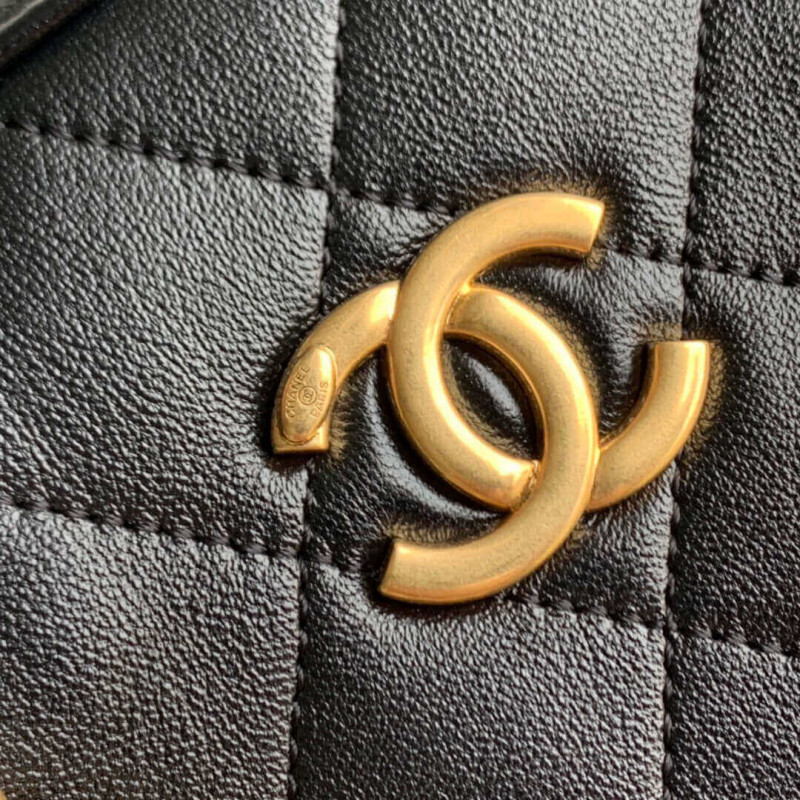 Replica Chanel Shiny Lambskin Small Bowling Bag As1899