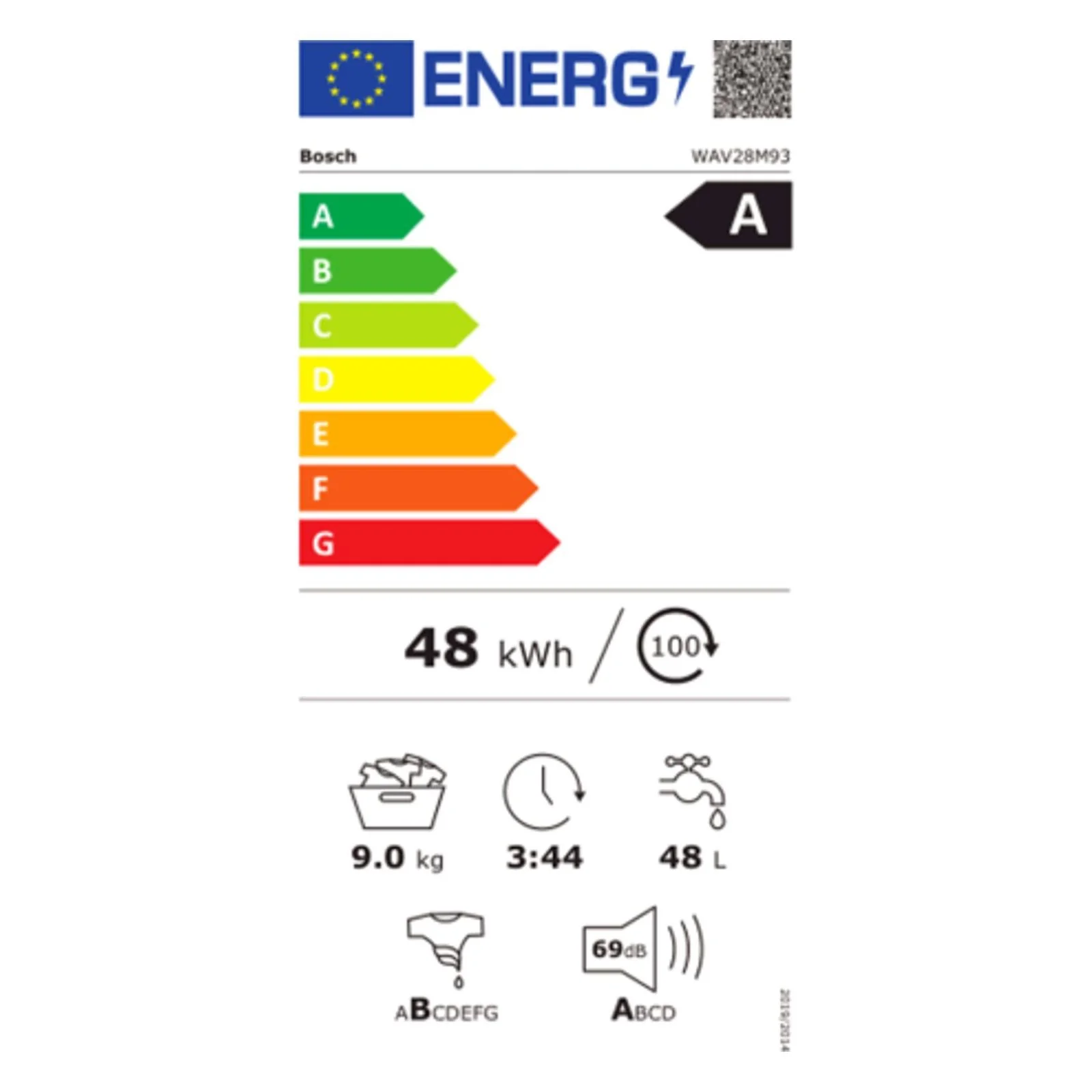 2026 Lavadora Bosch Serie 8 WAV28M93 de carga frontal 9 kg, 1400 rpm, Aluminio, Blanco