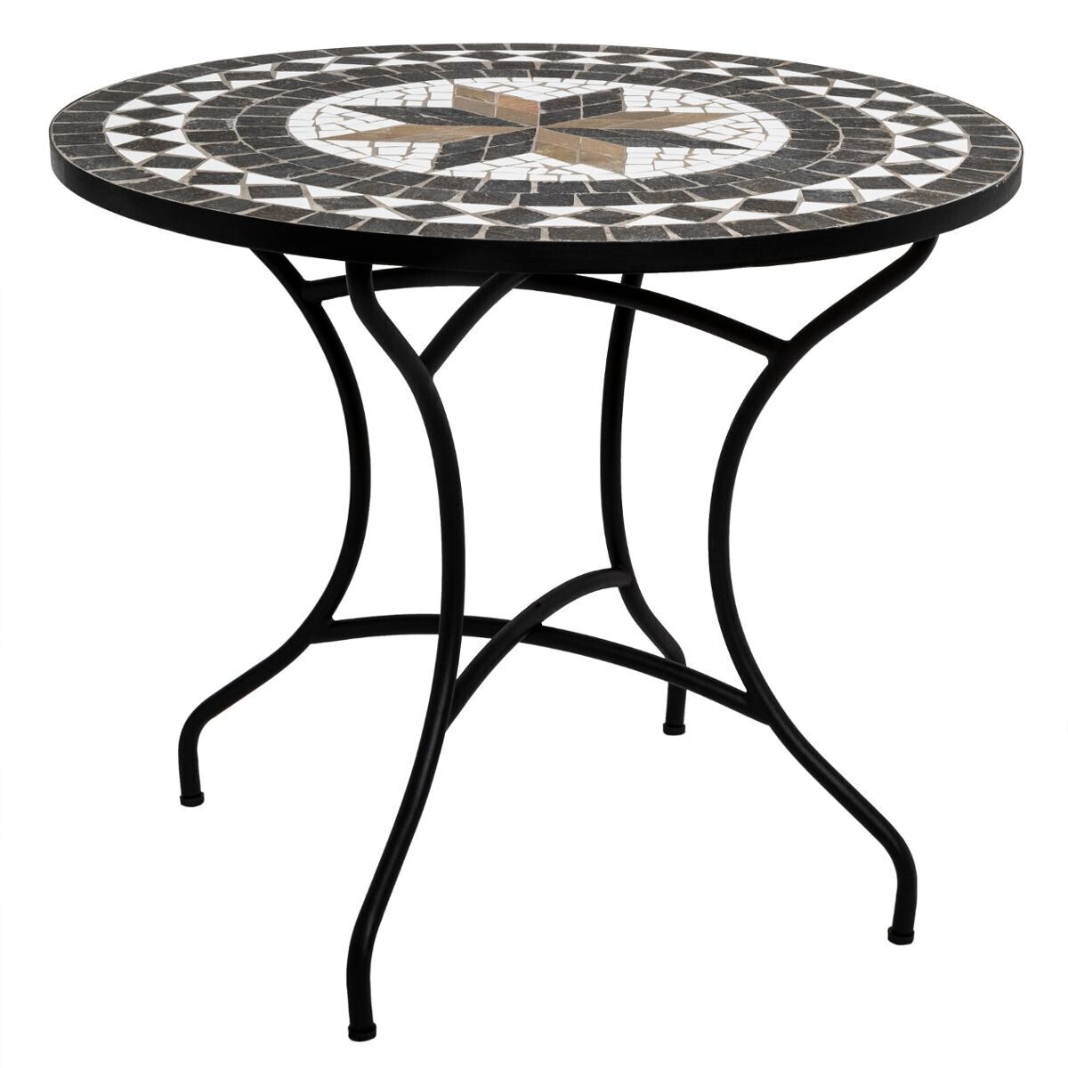 Round dining table "Kipos" Mosaic, Black, D.90 cm