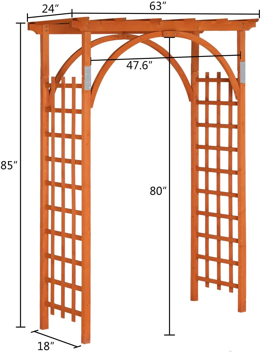 Galaxera 85in Wooden Arbor, Wedding Arch for Ceremony, Wood Trellis for Plant Climbing, Christmas Decor Pergola for Garden Backyard, Lawn (Teak)