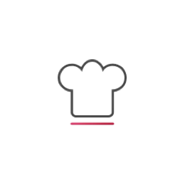 Icône de toque de chef : recettes et plats.