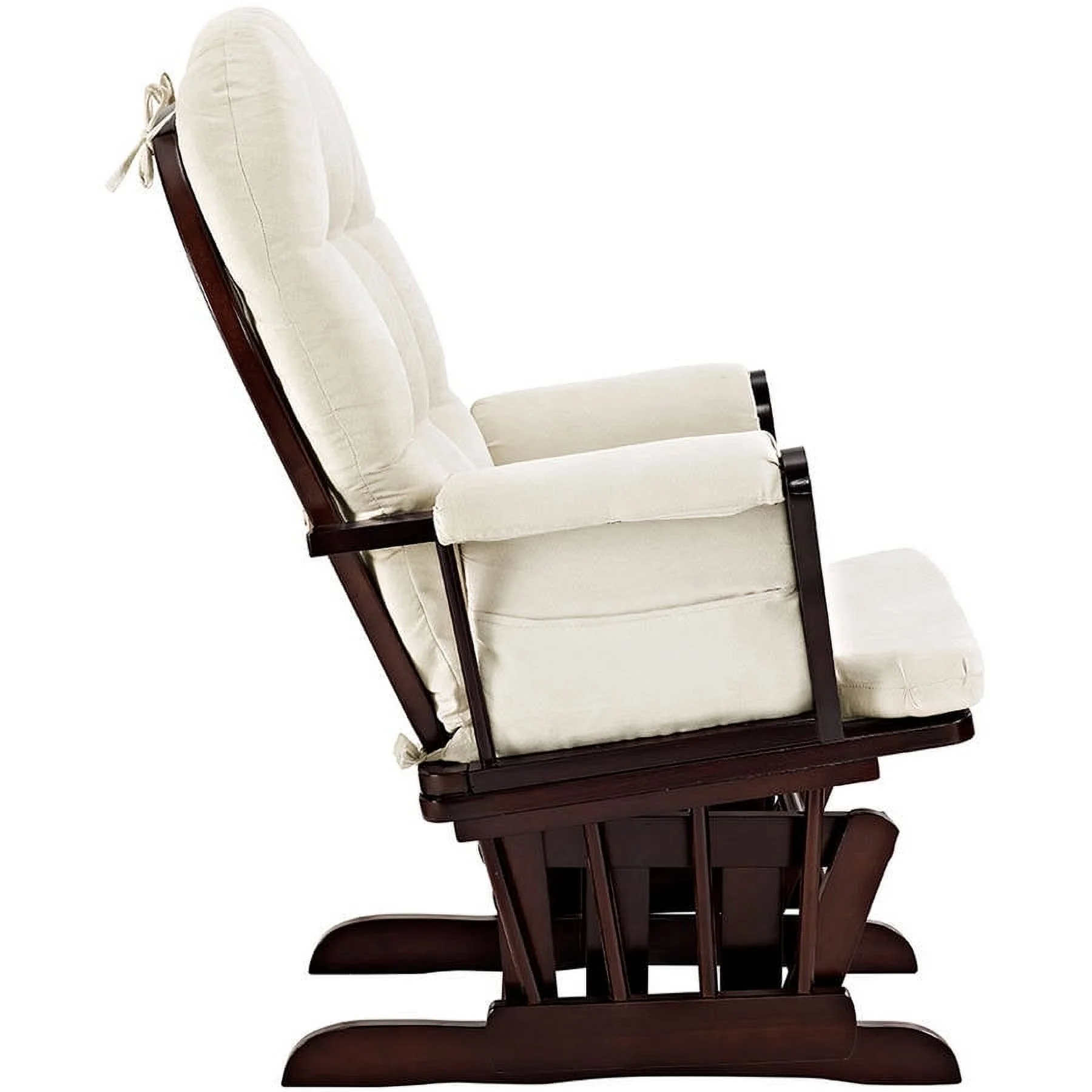 Angel Line Windsor Glider and Ottoman, Natural Finish with Gray Cushions - Image 49