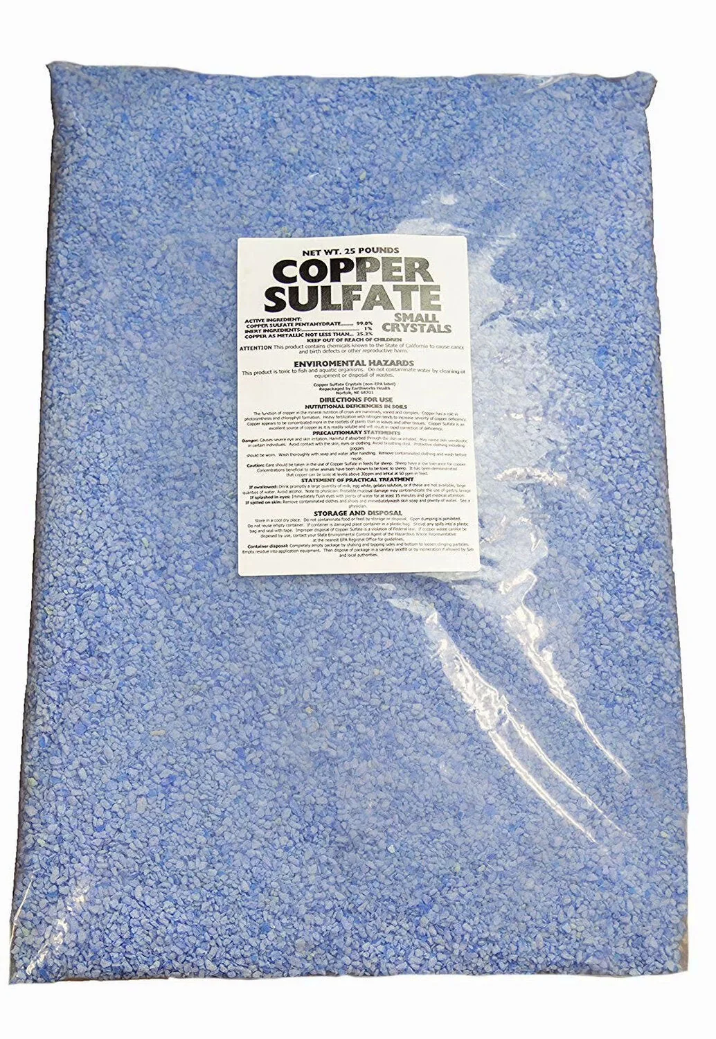 Earthworks Health Copper Sulfate Fine Crystals 25 lb Bag - Image 5 Earthworks Health Copper Sulfate Fine Crystals 25 lb Bag - Image 5