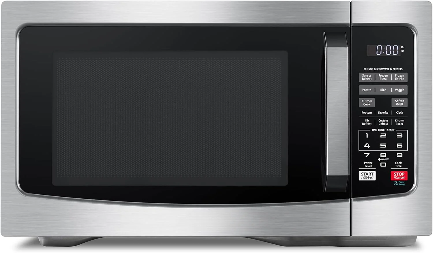 Air Fryer Combo 8-in-1 Countertop Microwave Oven, with Convection, Broil, Odor Removal Mode, 12.4" Position Memory Turntable, Child-Lock, 1.0 Cu.ft, Black Stainless Steel