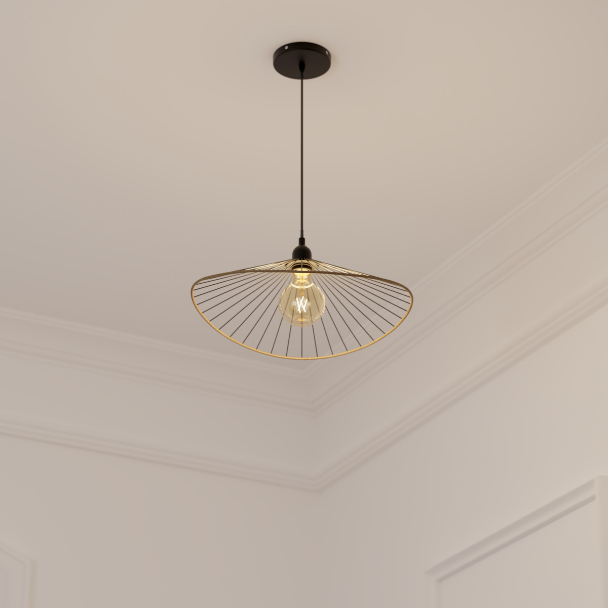 Pendant Light "Alara" Black metal, D.45 cm