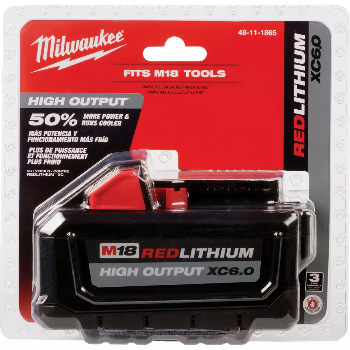 Milwaukee M18 REDLITHIUM Lithium-Ion High Output XC 6.0 Ah Battery Pack