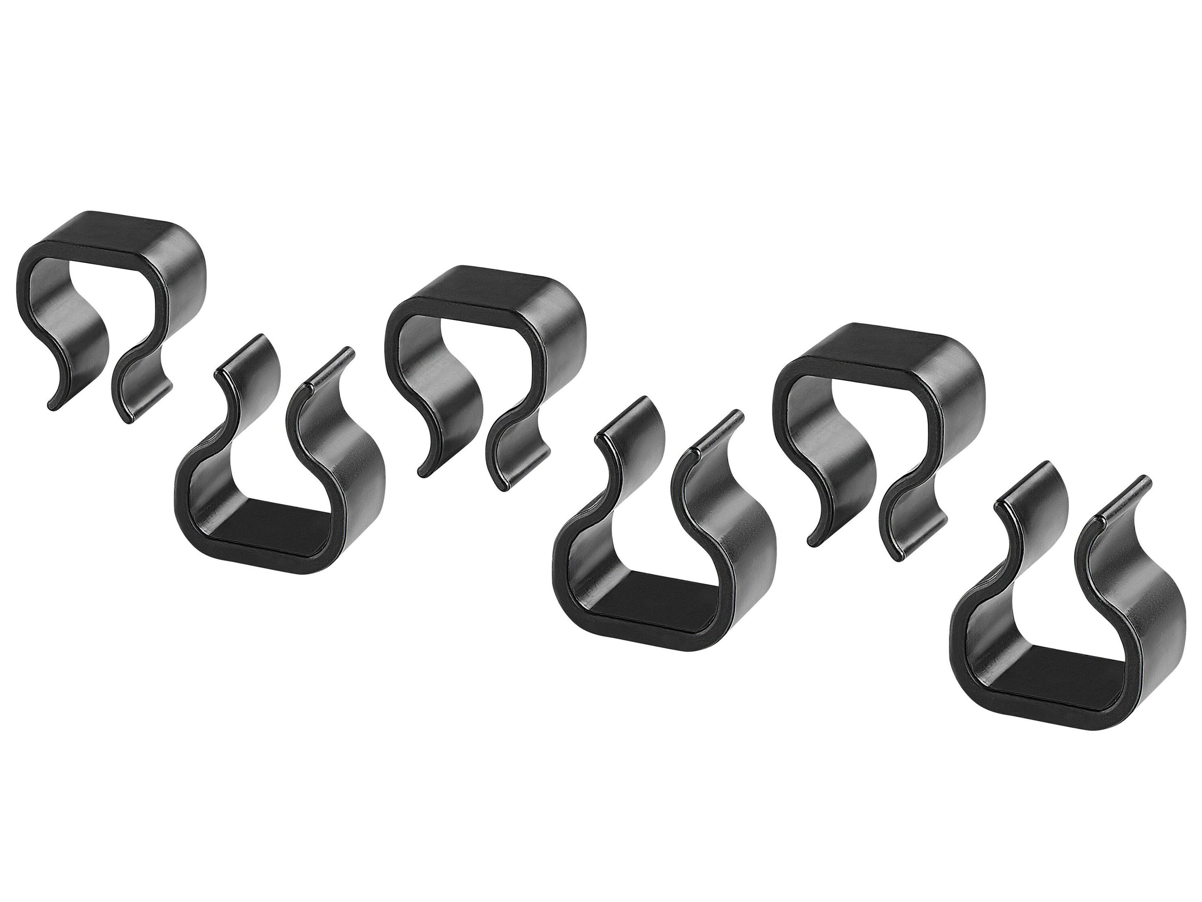 Set of 6 Outdoor Fastener Clips Black