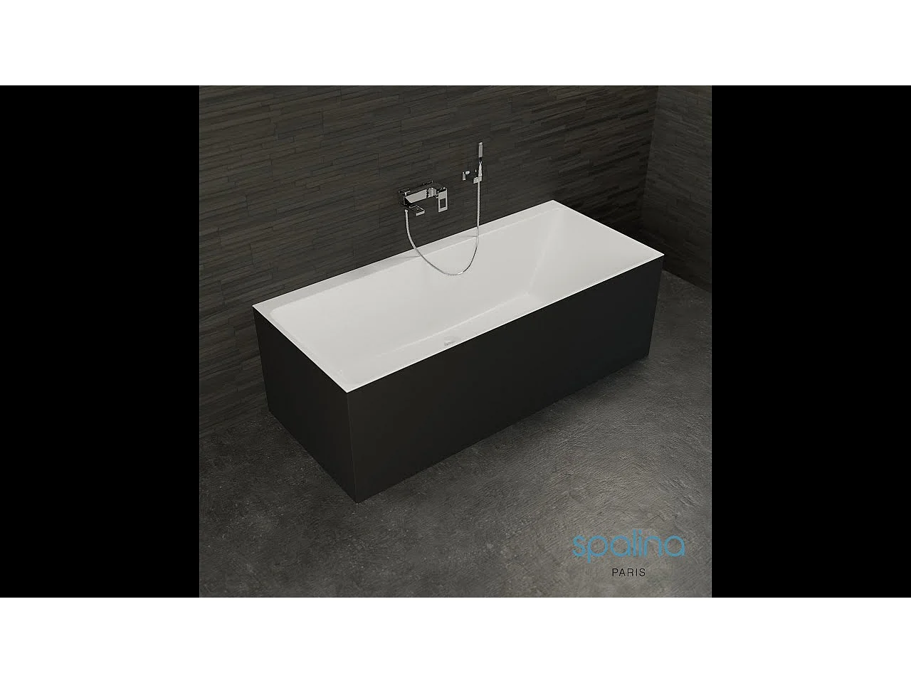 Baignoire Ilot Cobalt 170 noire 170 x75 x56 cm, by SPALINA