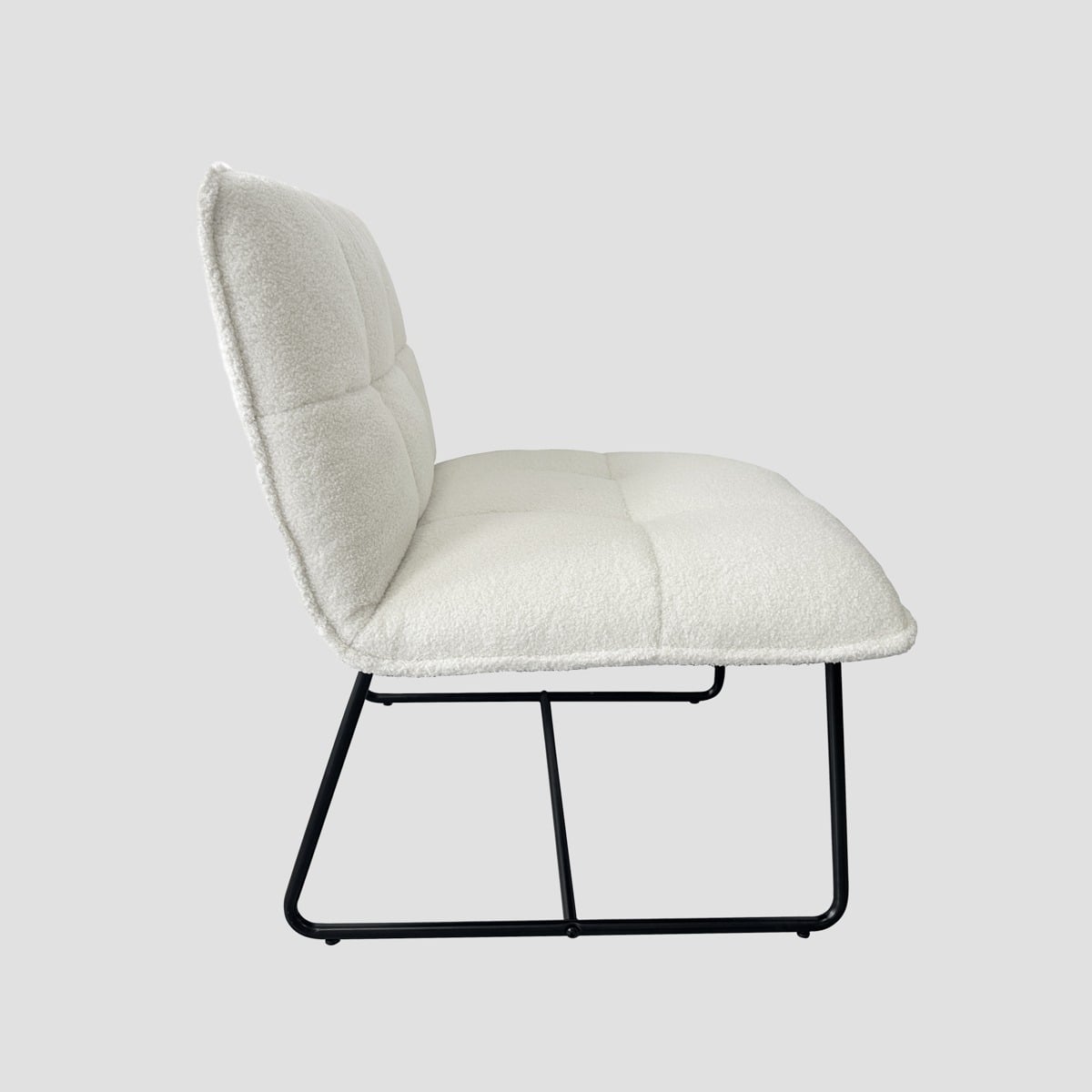 Fotel NELOX w tkaninie TEDDY BOUCLE ecru 63x69x73 cm