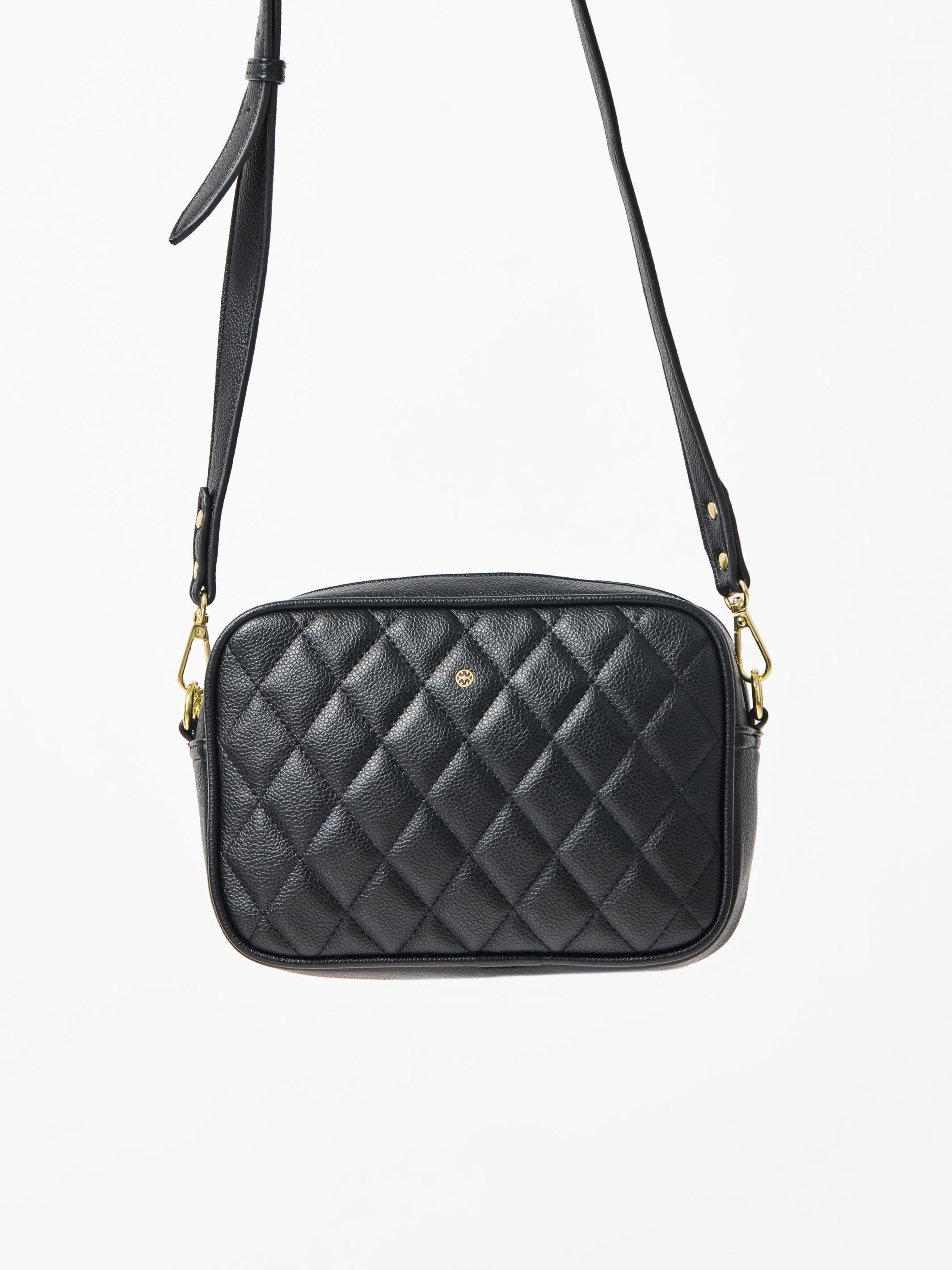 Essential Quilted Crossbody Bag | Black