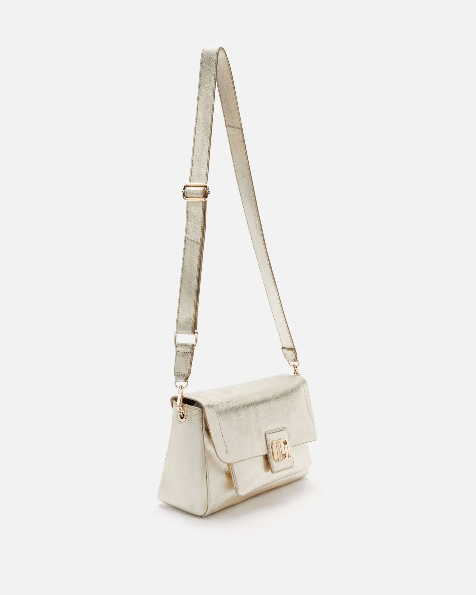 SAC CUIR ALICIA/MET DOREE - Sac boîte porté croisé