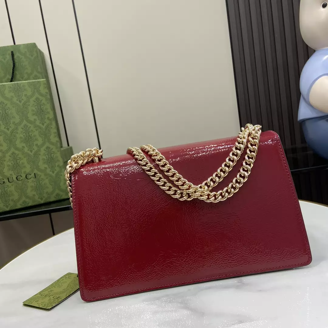 Dionysus Small Shoulder Bag in Rosso Ancora Patent Leather1:1High-quality replica