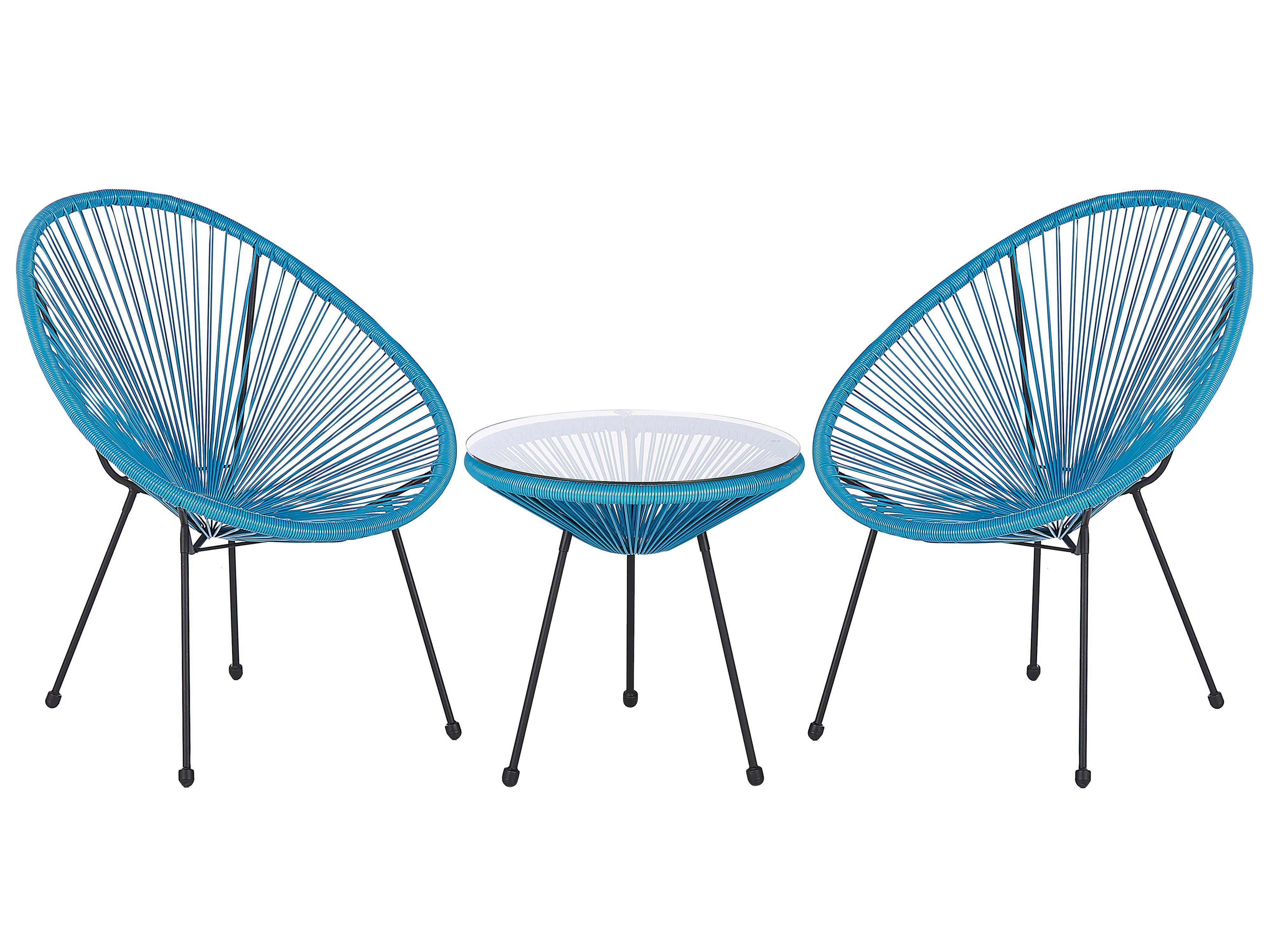 Bistro Set ACAPULCO II PE Rattan Blue