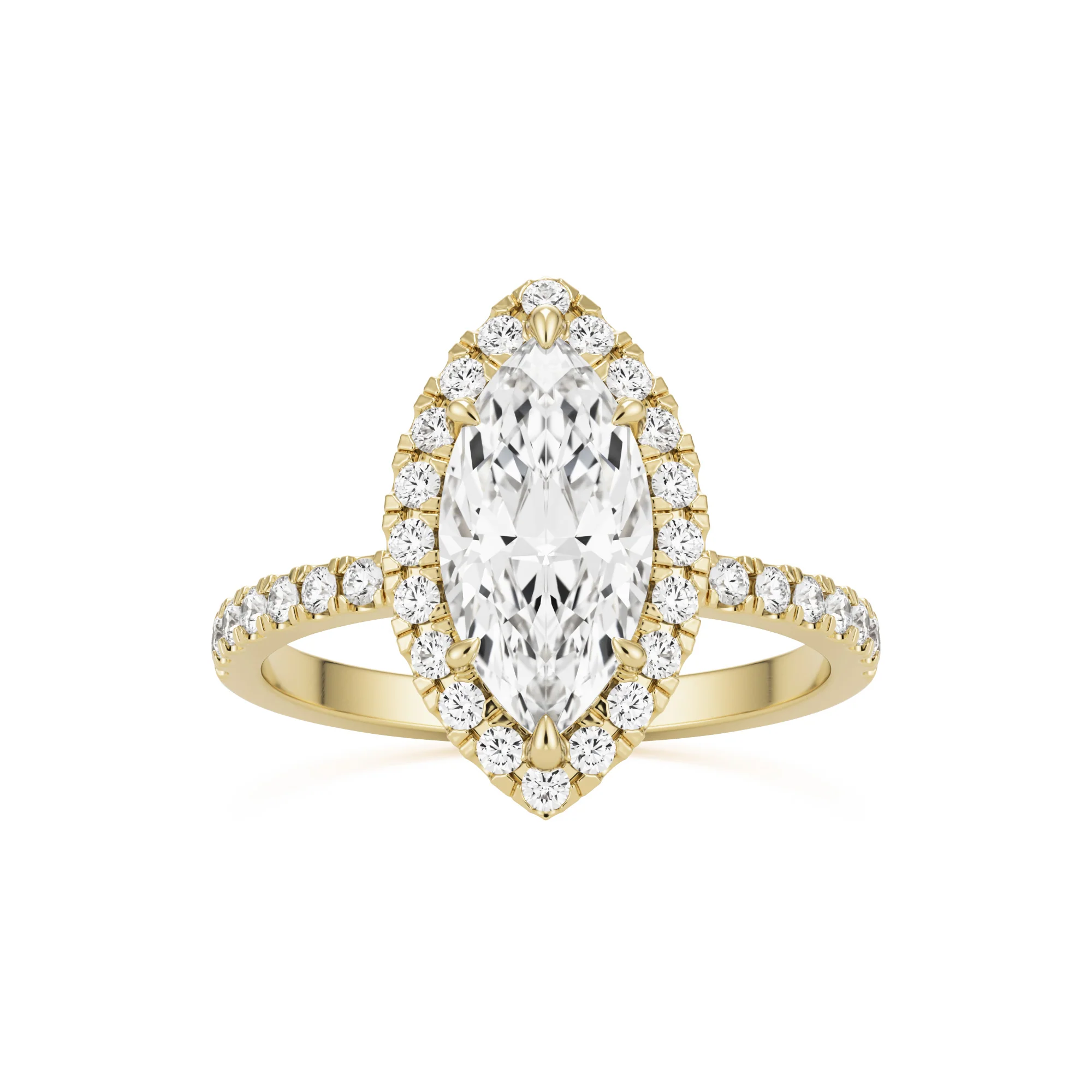 The Marquise Halo Pavé