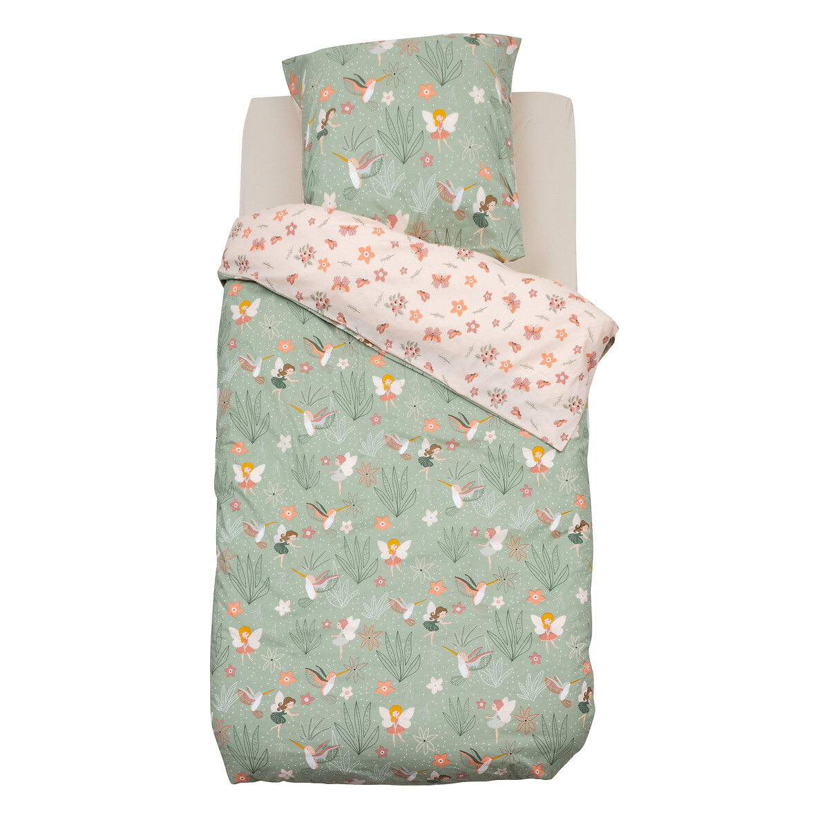 2-piece children's fairy bedding set "April" Cotton, Violet, 140x200 cm