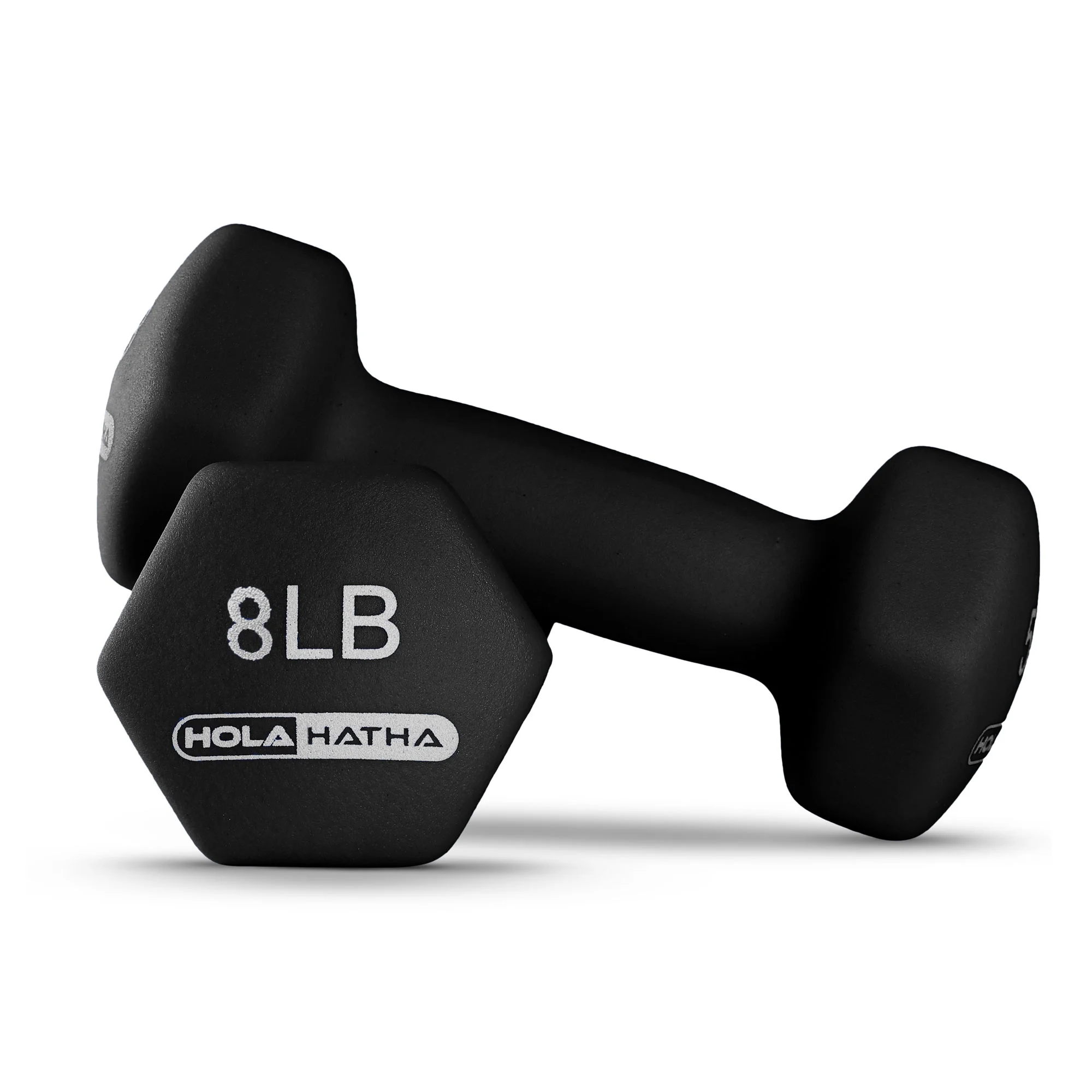 HolaHatha Neoprene Dumbbell Weight Set with Rack (Black), 112.5 lb - Image 10