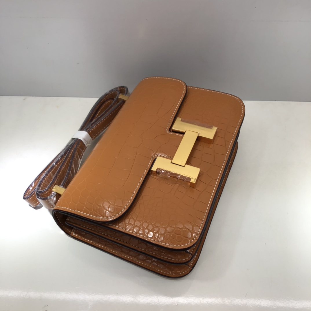 Replica Hermes Constance Crocodile Leather Pattern Cross Body Bag1:1High-quality replica