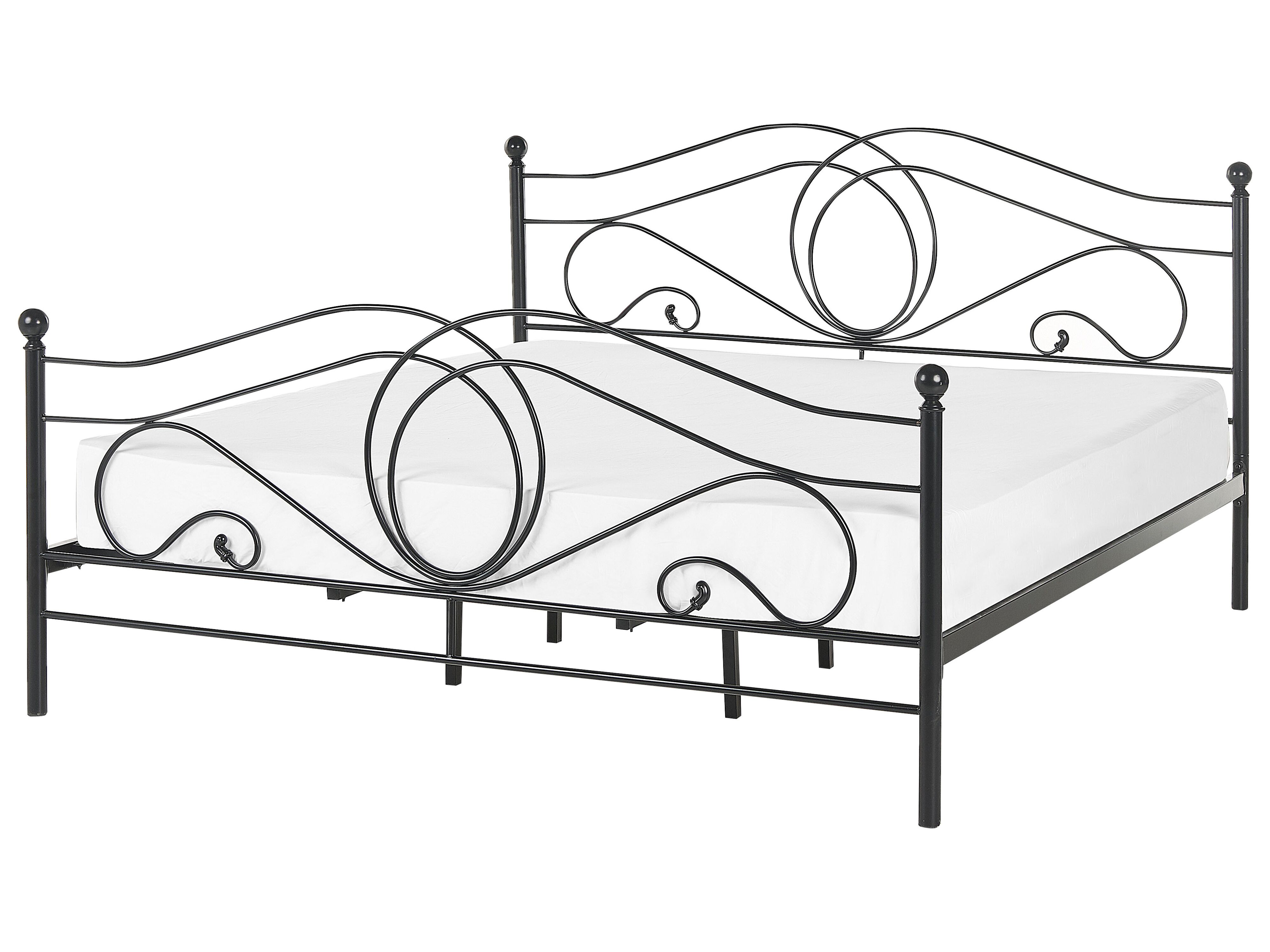 Bed Metal LYRA 180 x 200 cm (EU Super King) Black