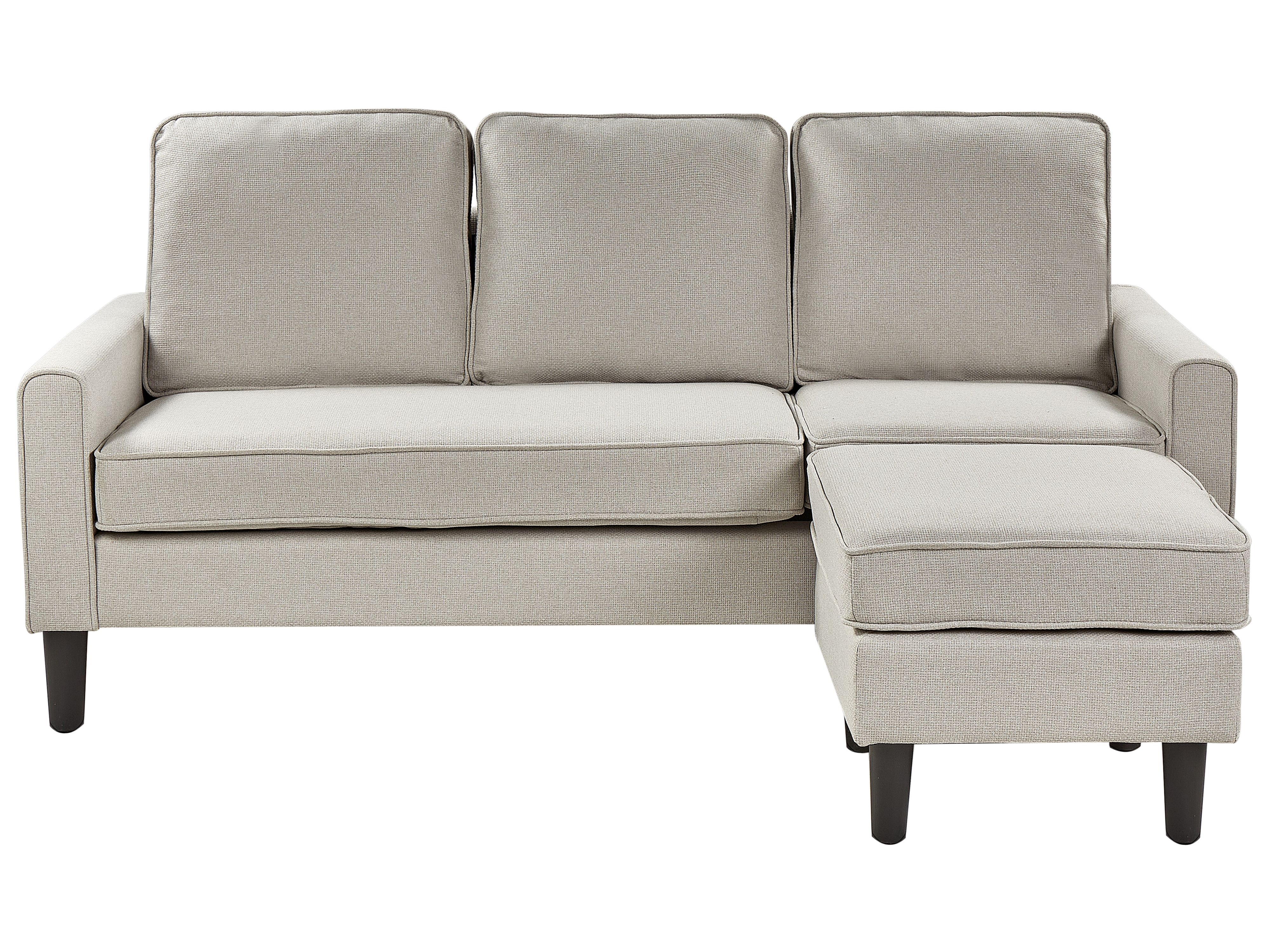 Sofa 3 Seater AVESTA Fabric Off-White with Ottoman